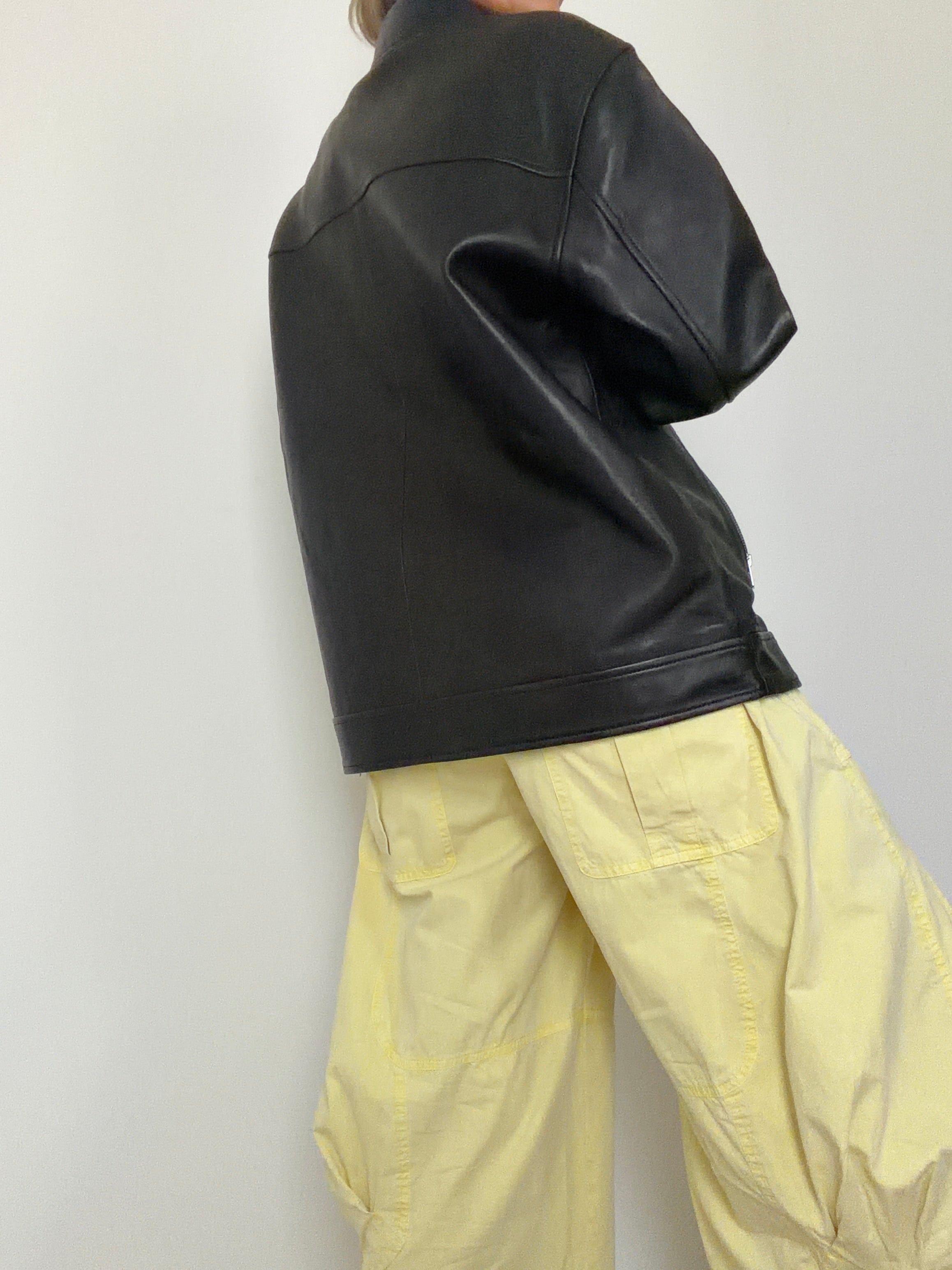 SKIN Jackets Oversized Leather Biker Midnight