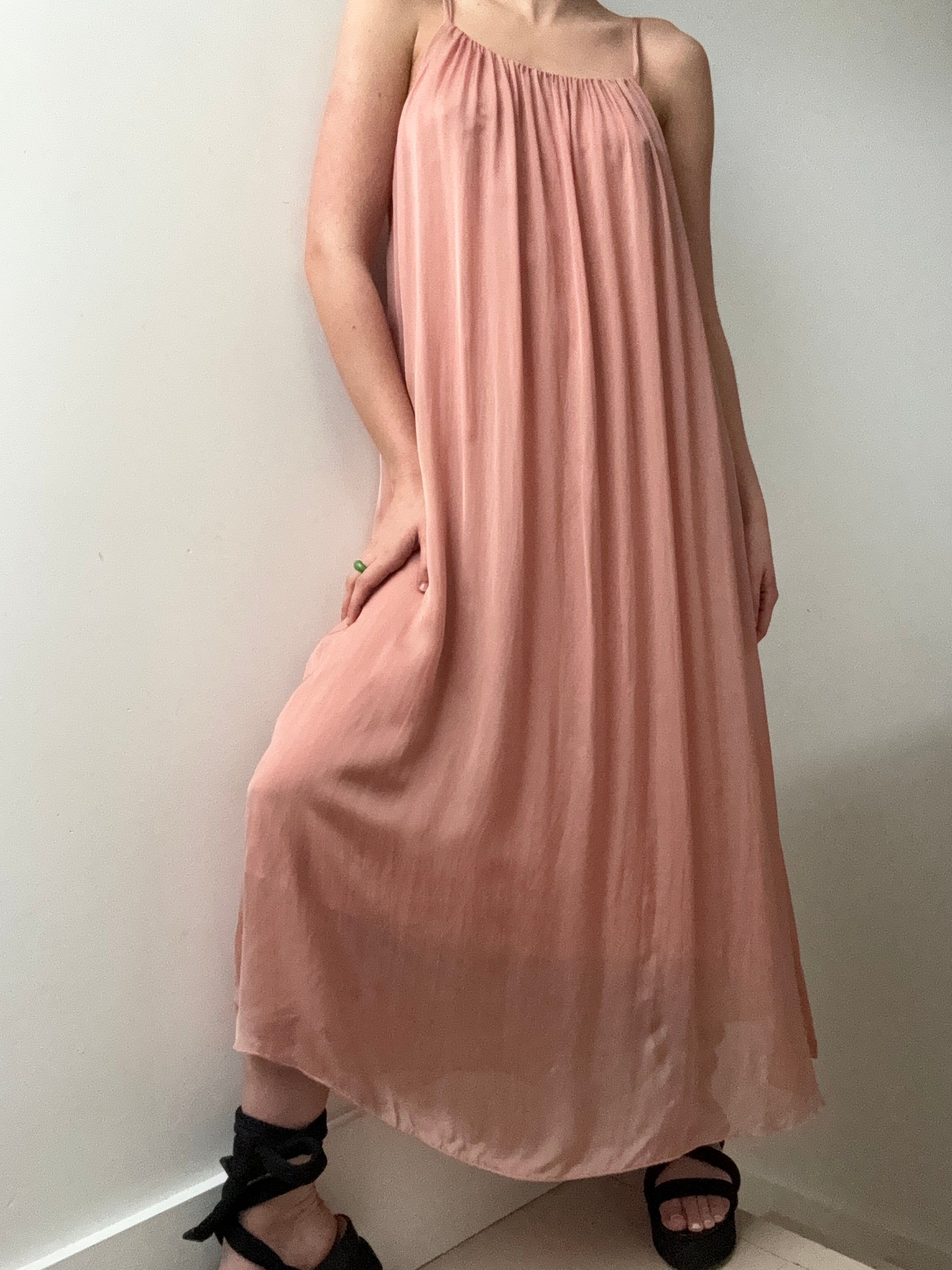 Verdissima Dresses Verdissima Abito Lungo Maxi Dress Peach