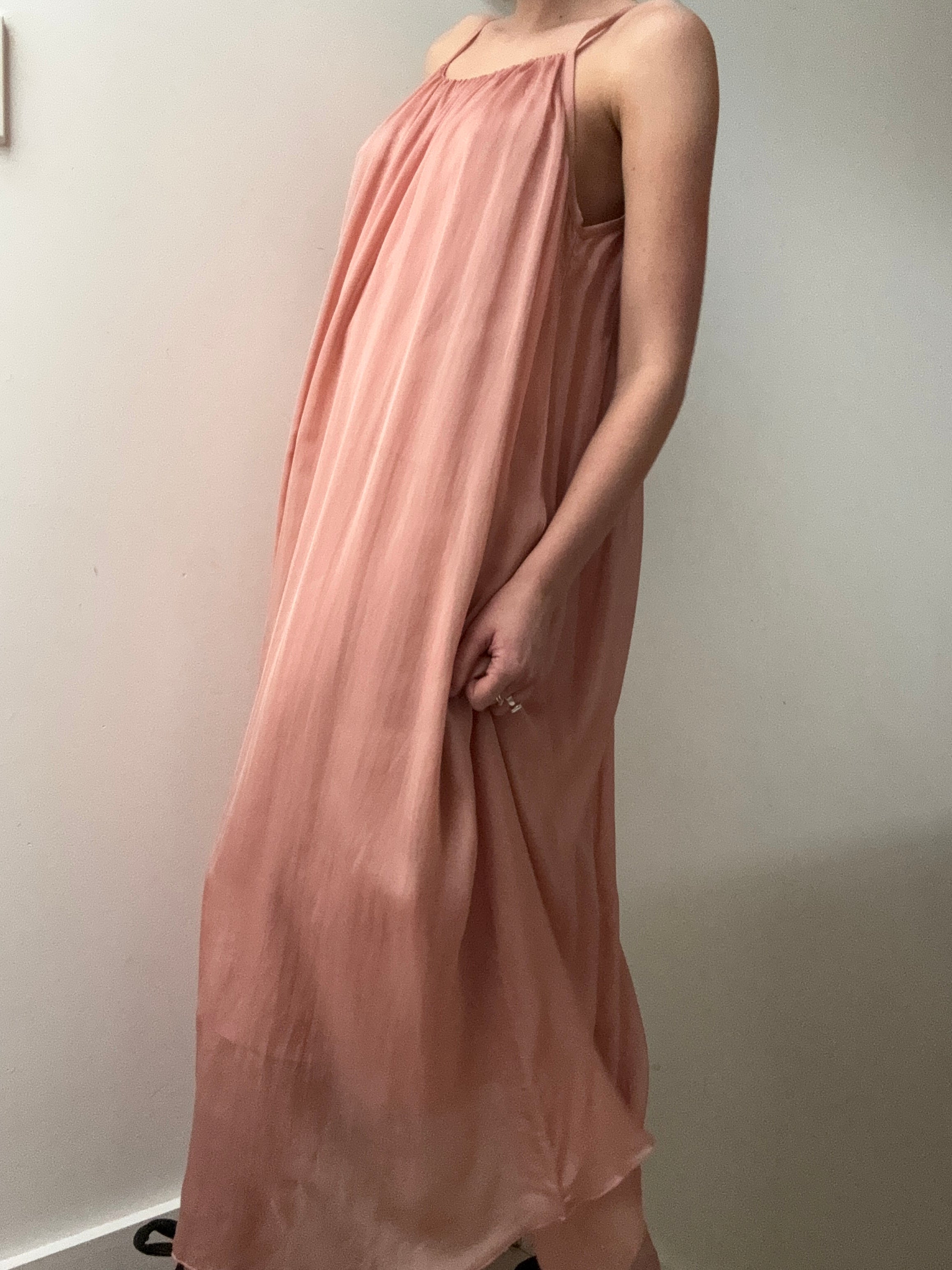 Verdissima Dresses Verdissima Abito Lungo Maxi Dress Peach