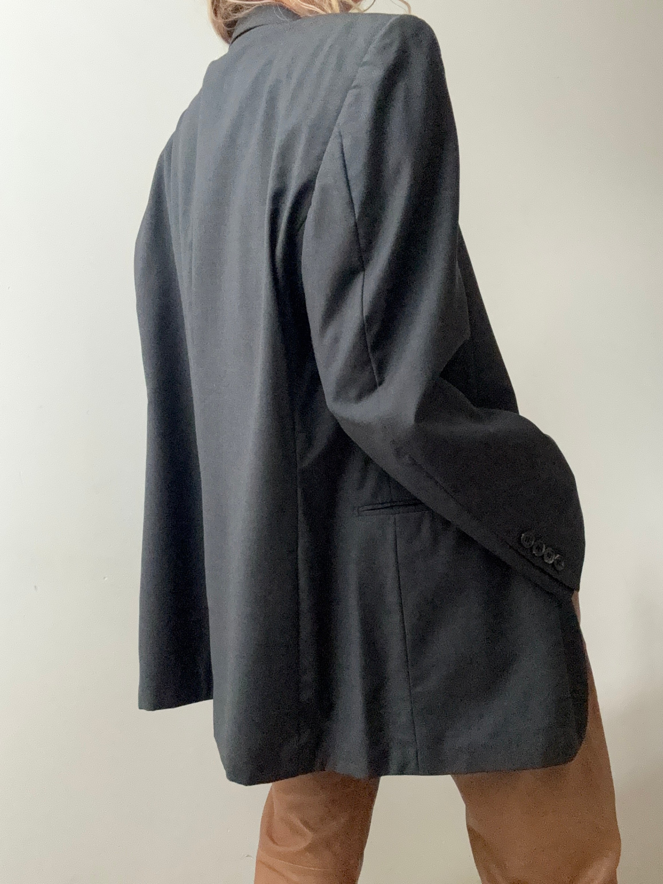 YSL Jackets Large Vintage Charcoal Grey Designer Blazer