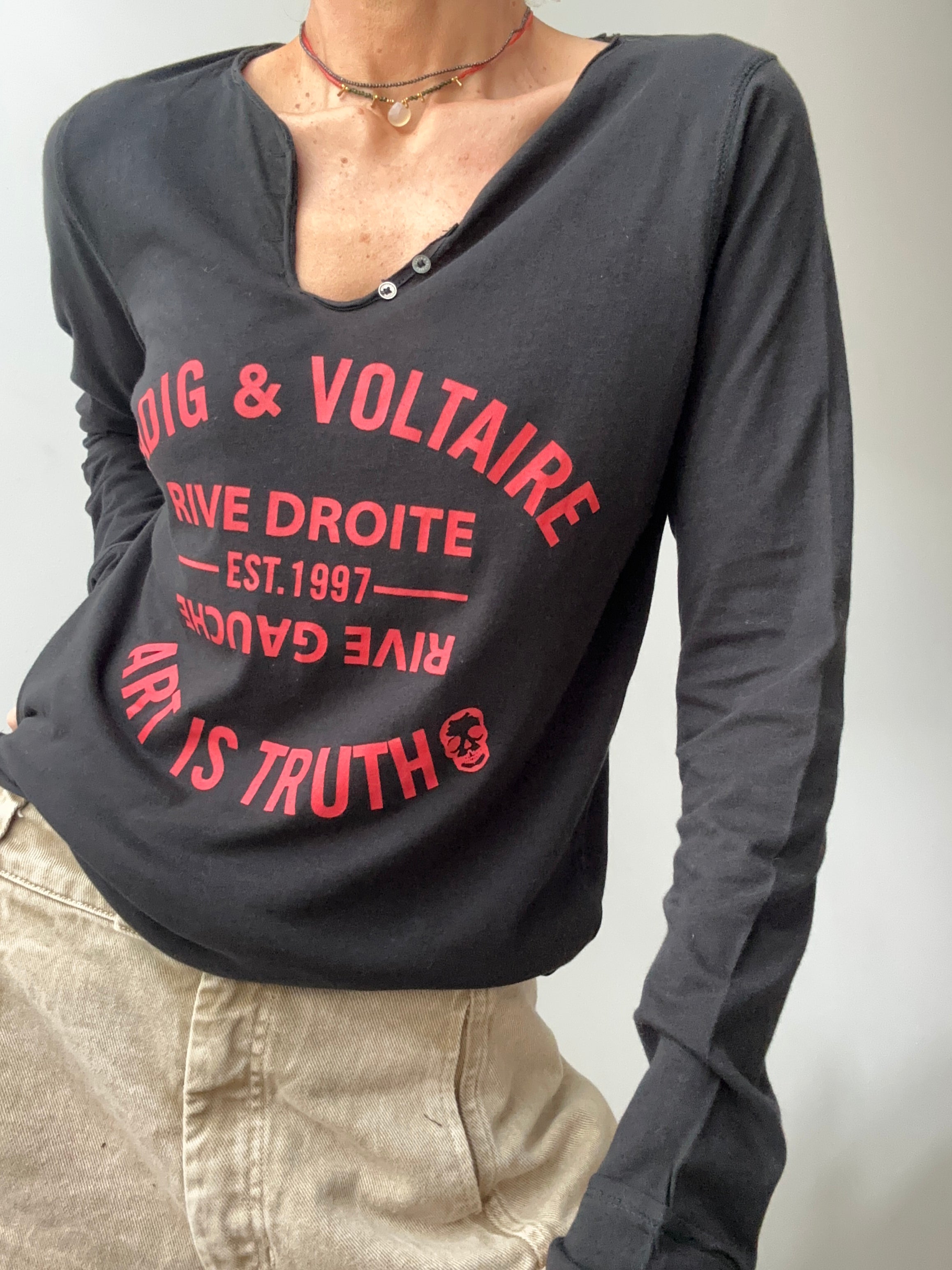 Zadig Voltaire Art is Truth L S Tee Black Jetsetbohemian