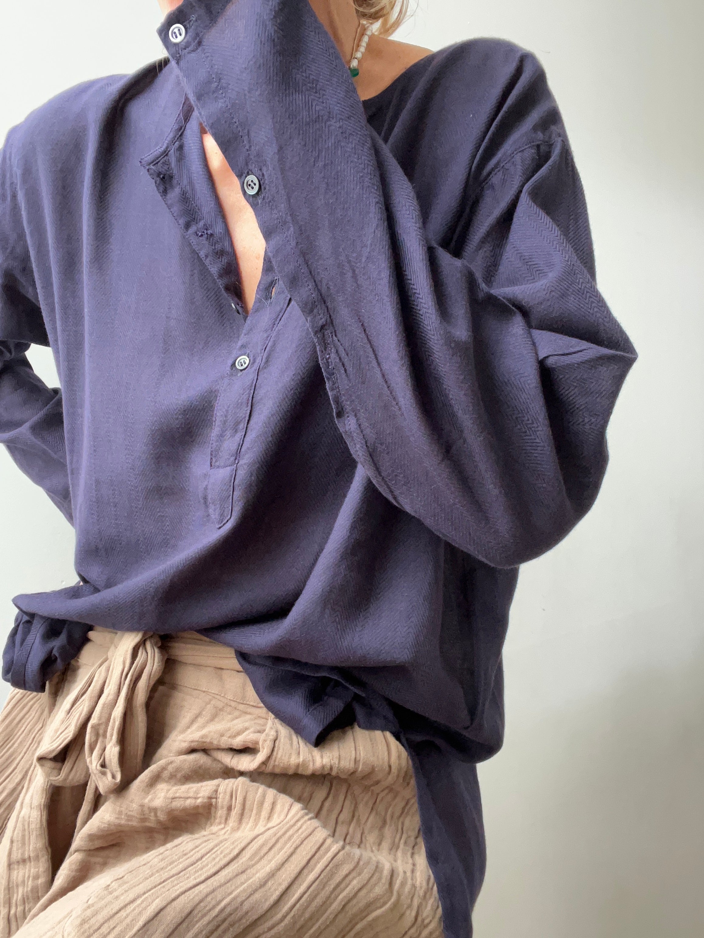 Bazaar Wallah Shirts Cotton Summer Shirt in Purple