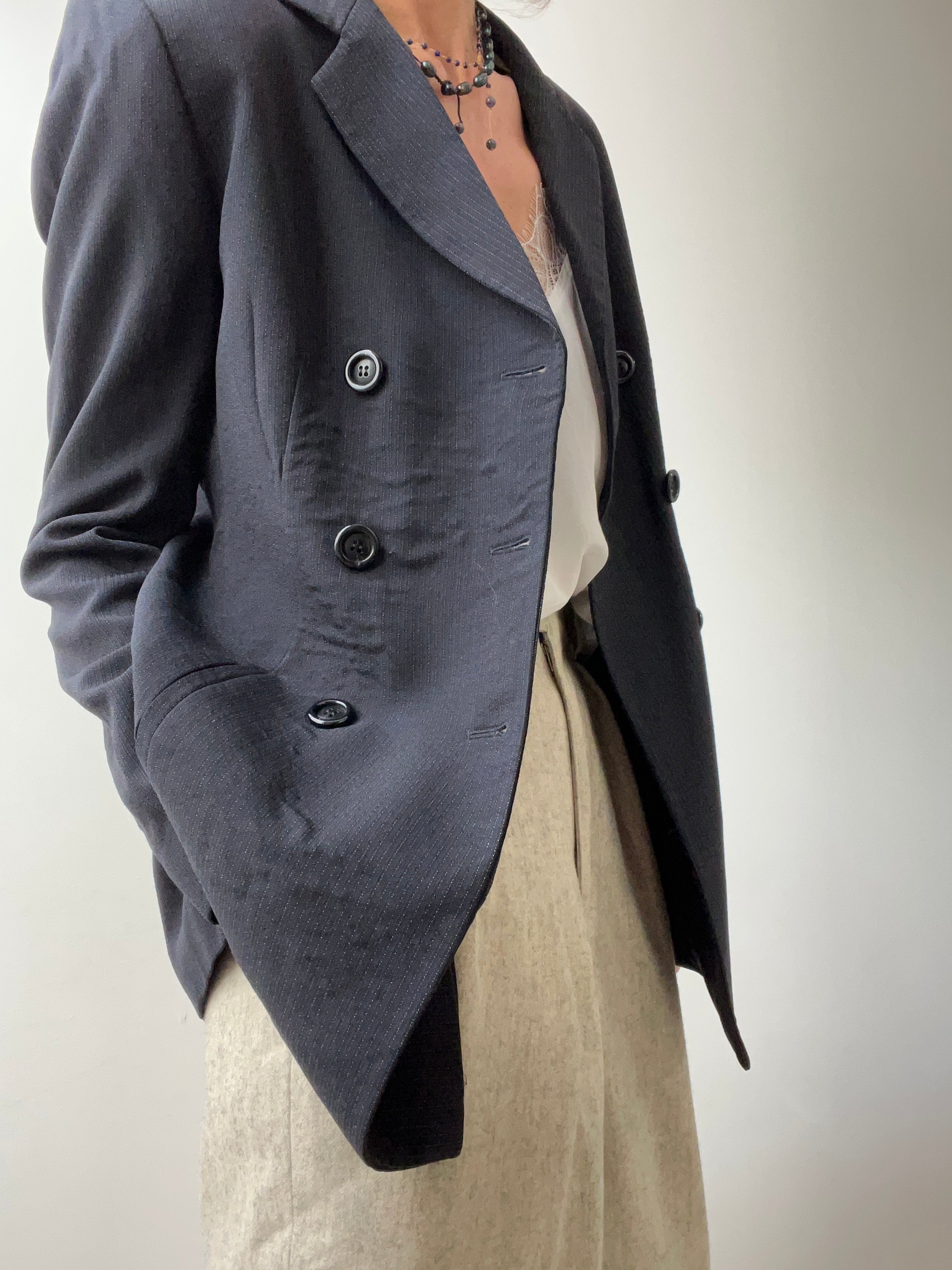 Vintage Pinstripe Women s Blazer Jetsetbohemian