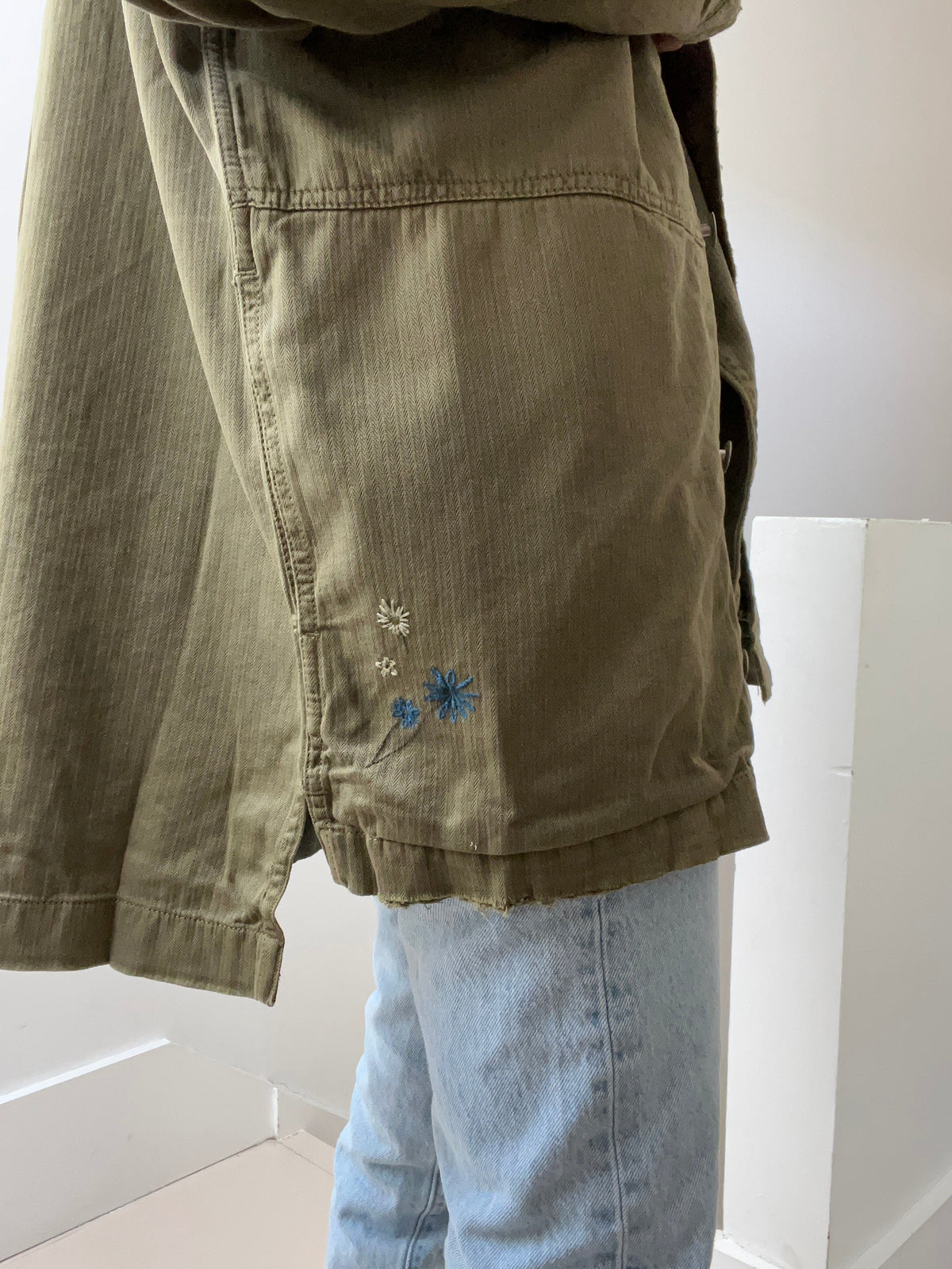 Free People Embroidered Military Jacket
