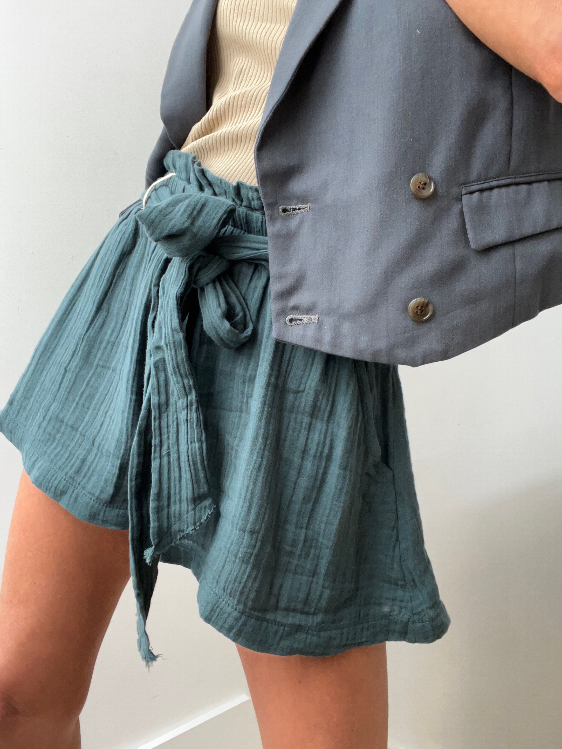 Free People Shorts Free People Muslin Cotton Shorts Teal
