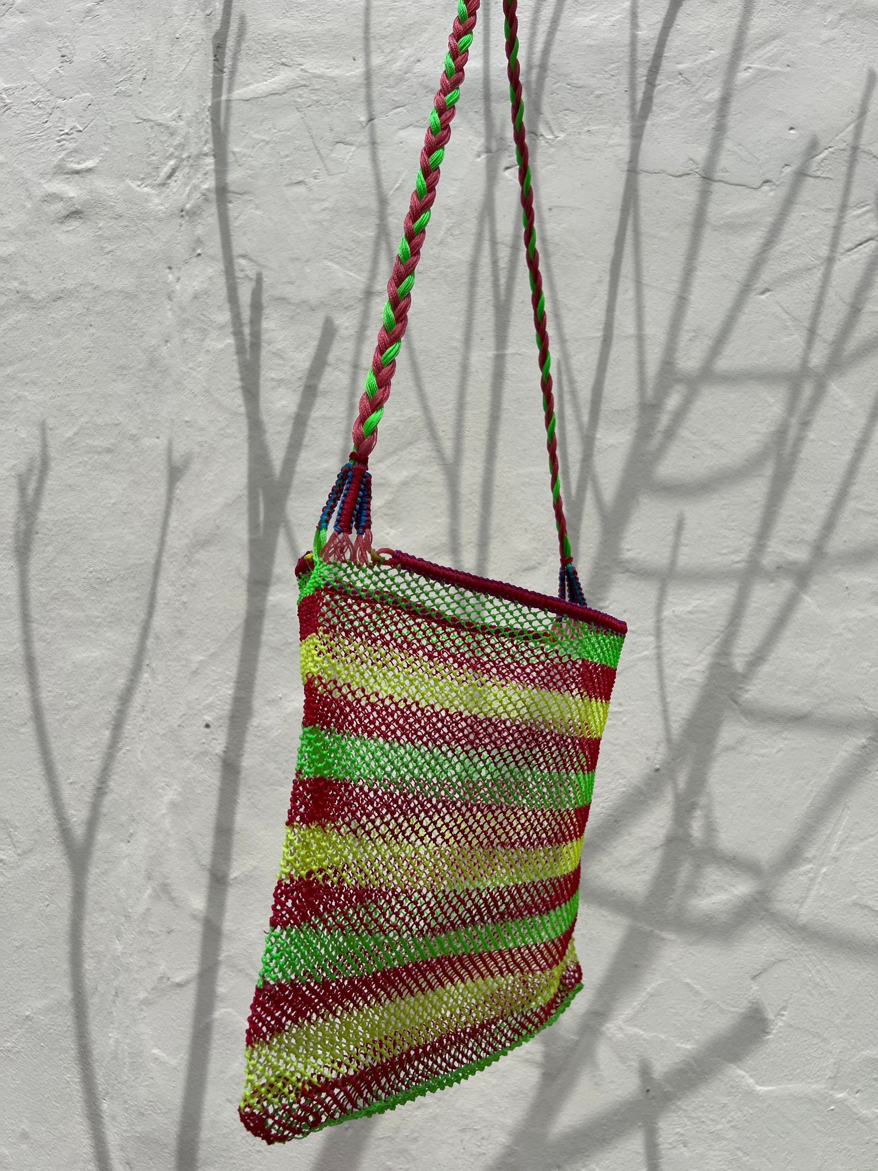 Handmade Nylon Bag Green-Red | Bags