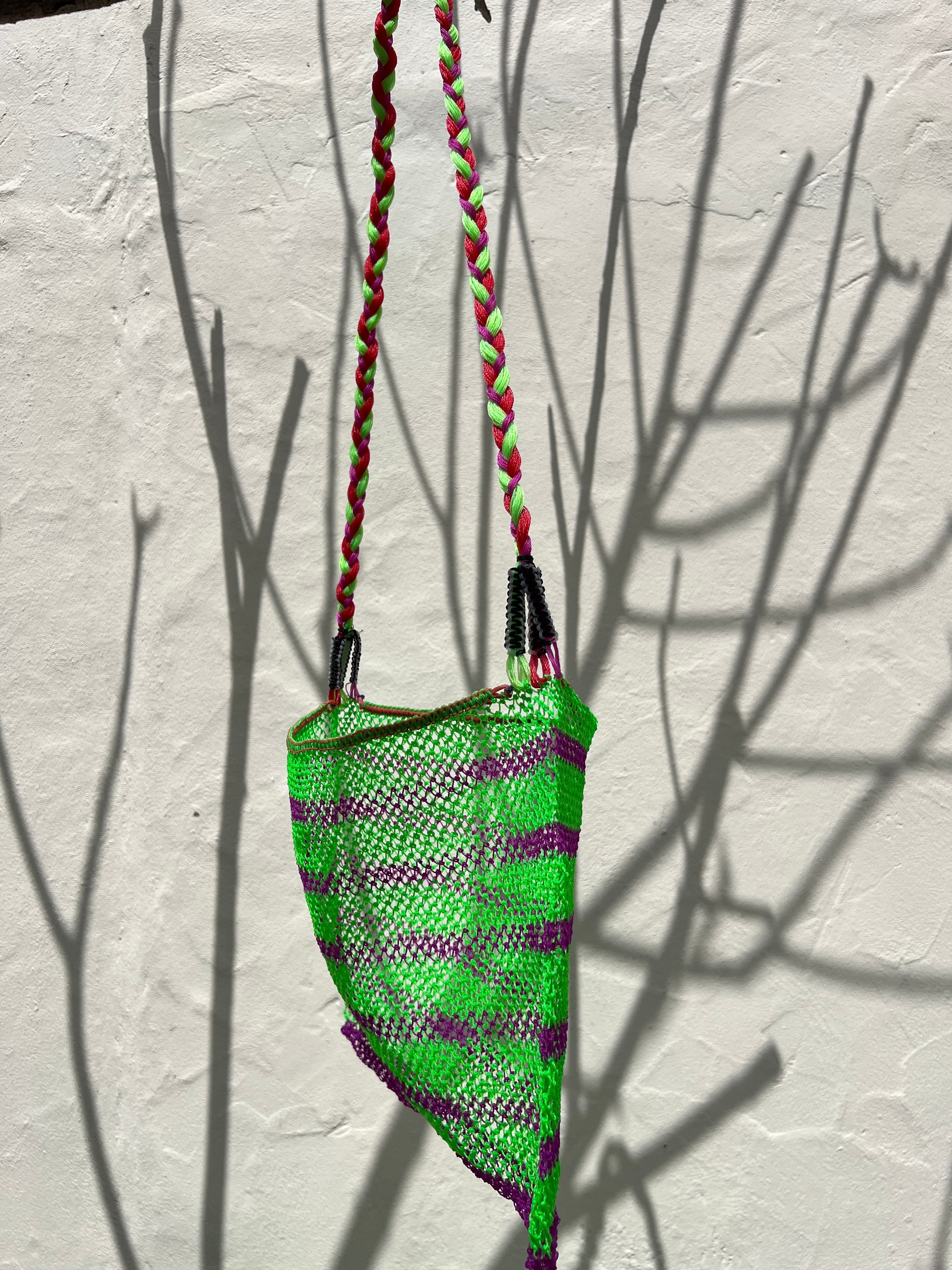 Future Nomads Bags Handmade Nylon Bag Lime-Purple
