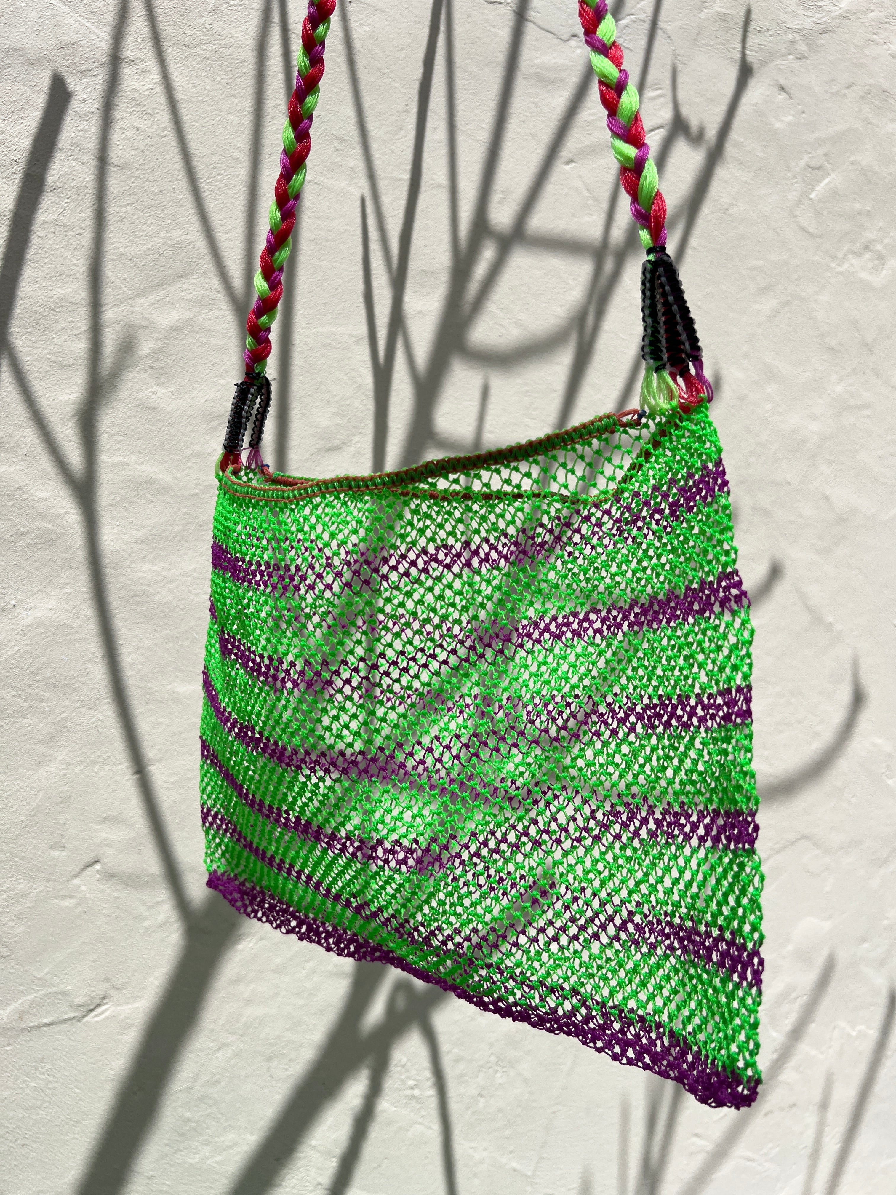 Future Nomads Bags Handmade Nylon Bag Lime-Purple