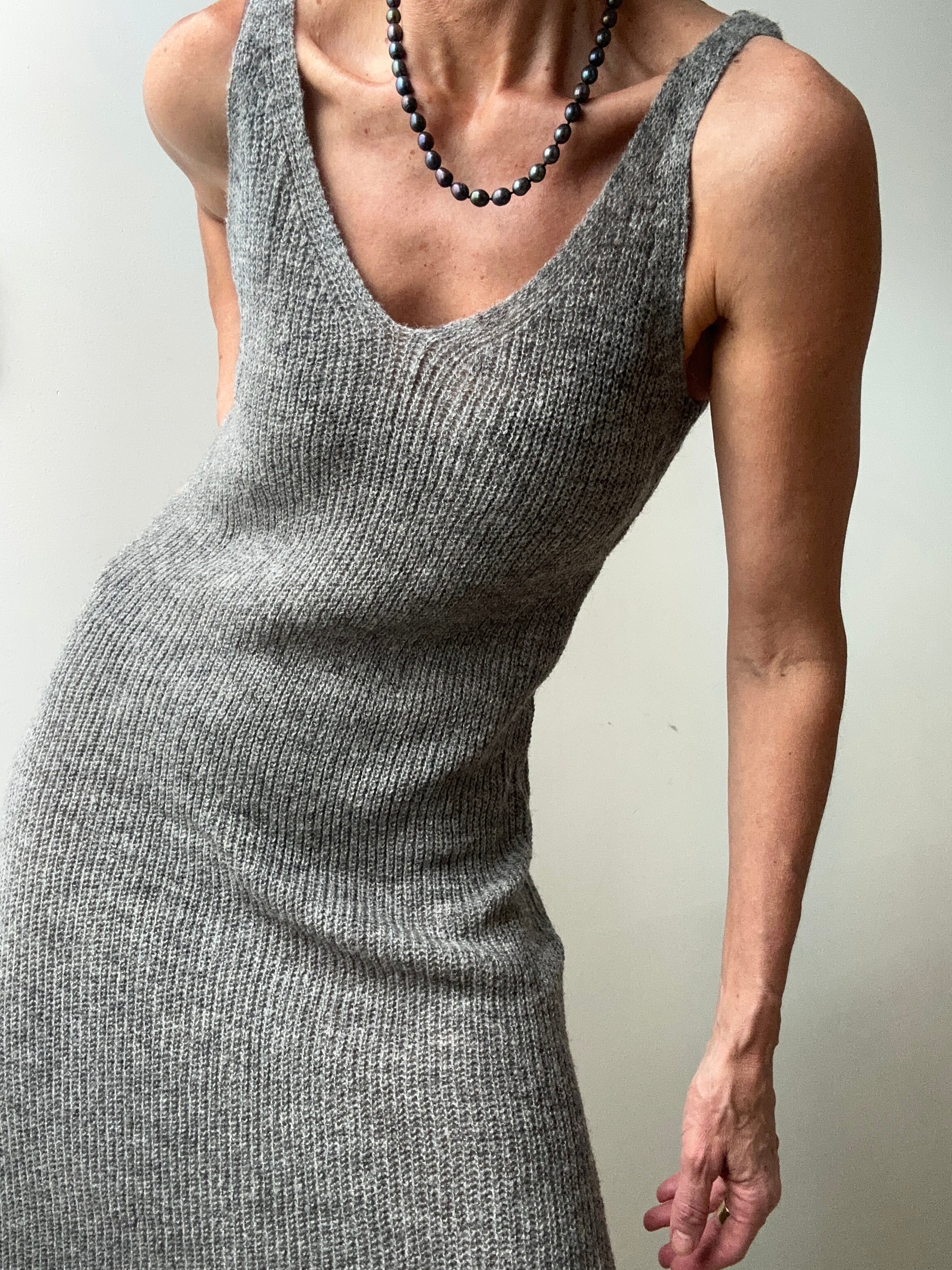 Nineties Knitted Dress Grey