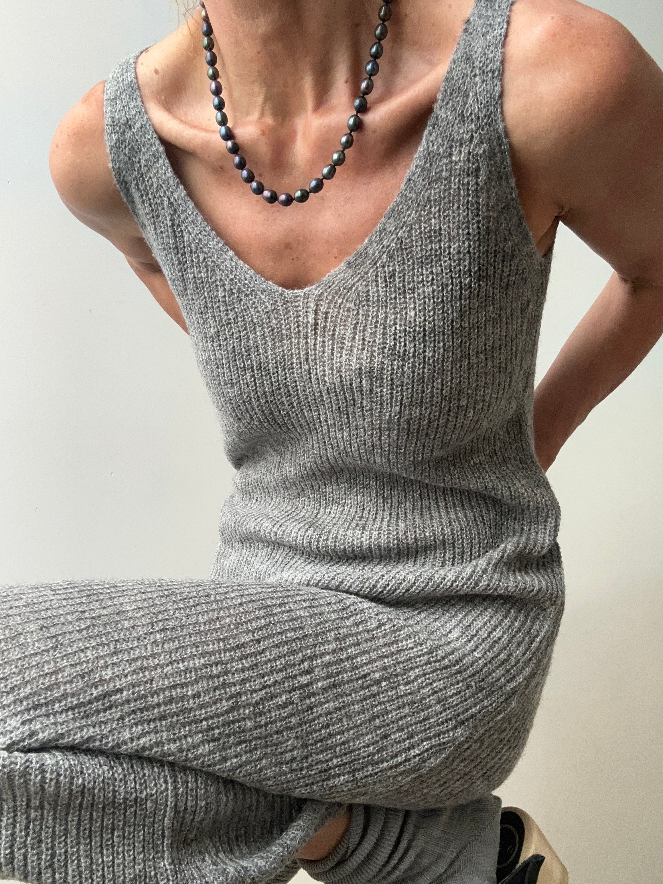 Future Nomads Dresses One Size Nineties Knitted Dress Grey