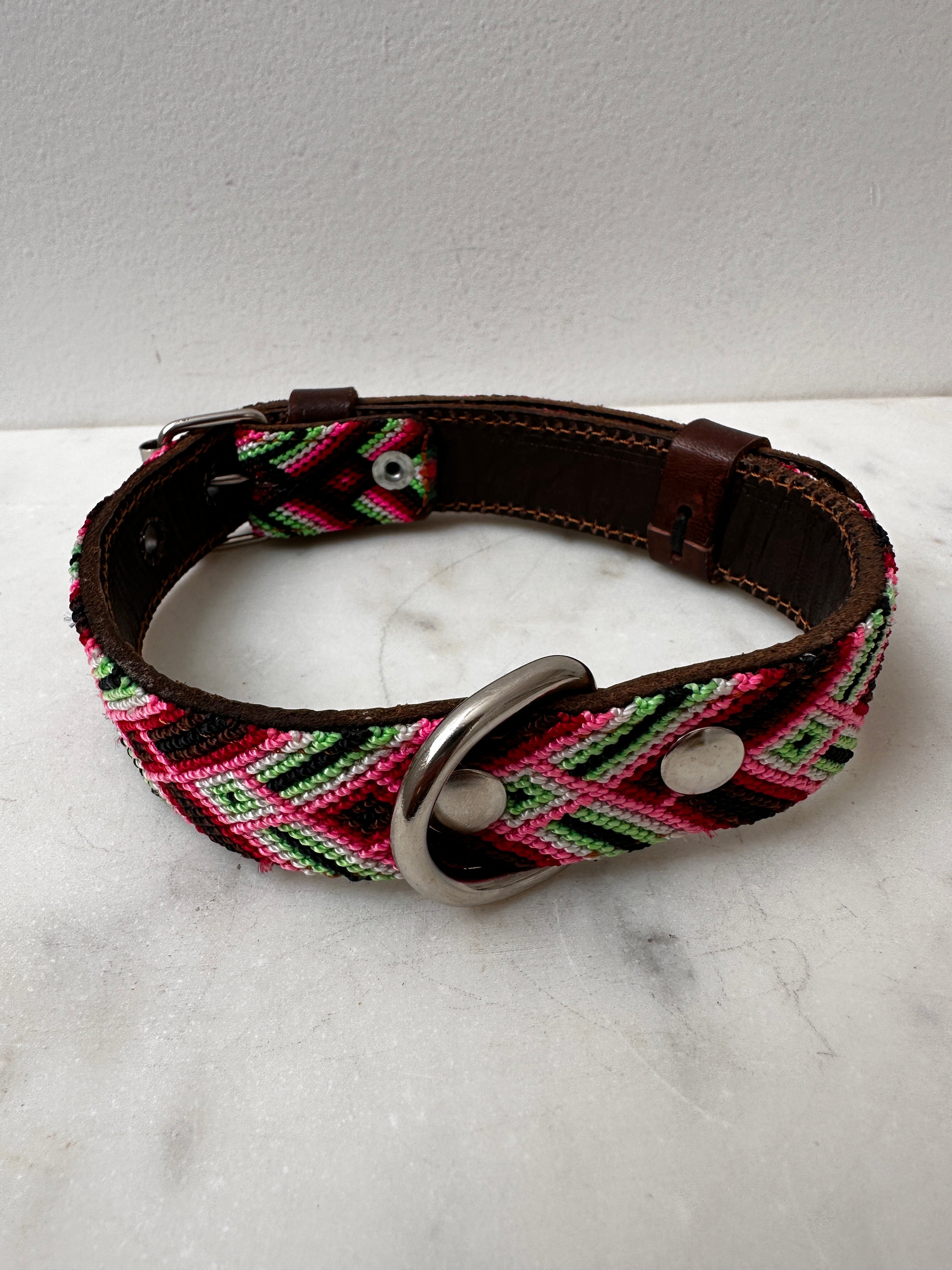 Future Nomads Homewares One Size Huichol Fully Embroidered Dog Collar M3