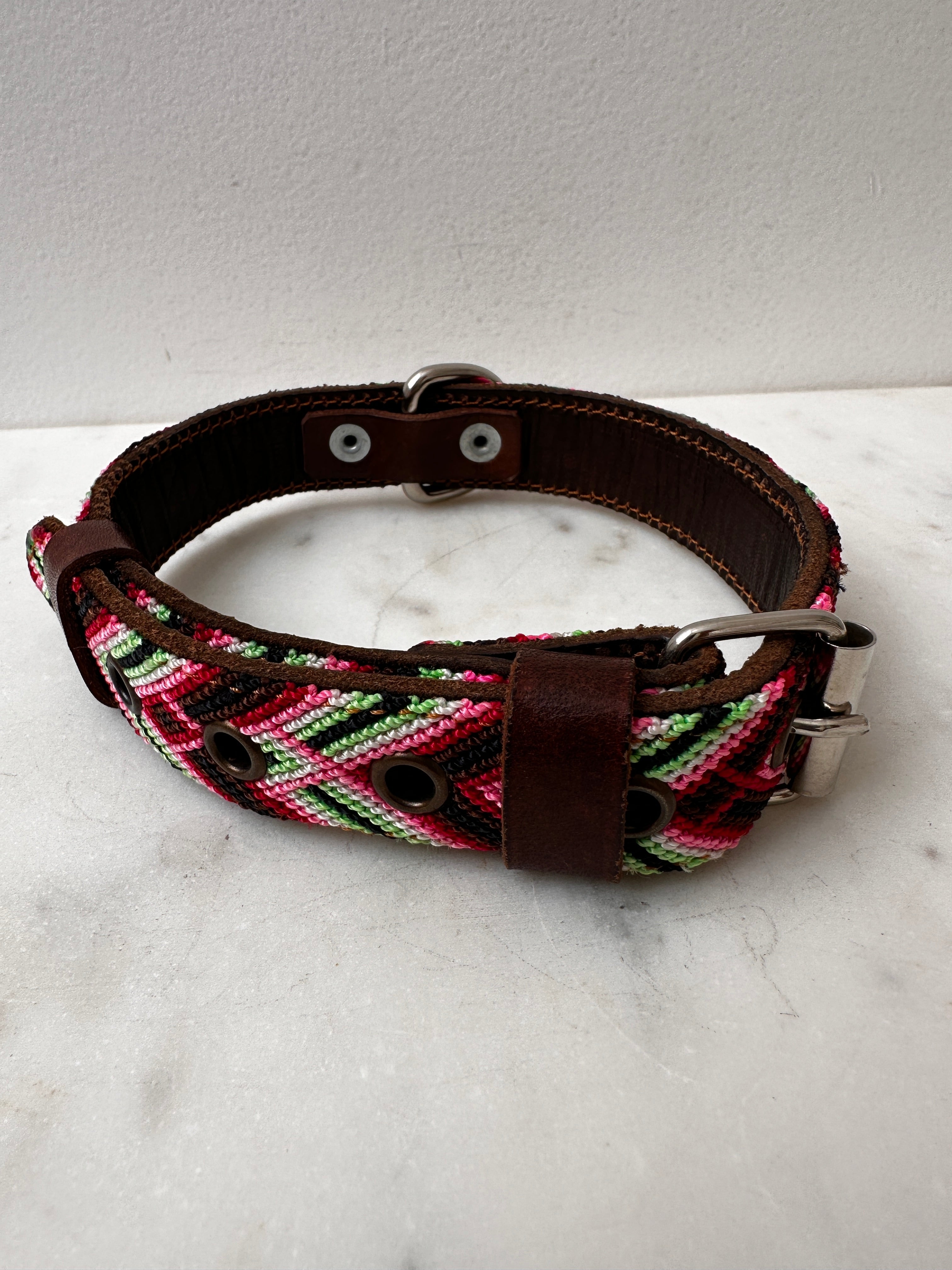 Future Nomads Homewares One Size Huichol Fully Embroidered Dog Collar M3