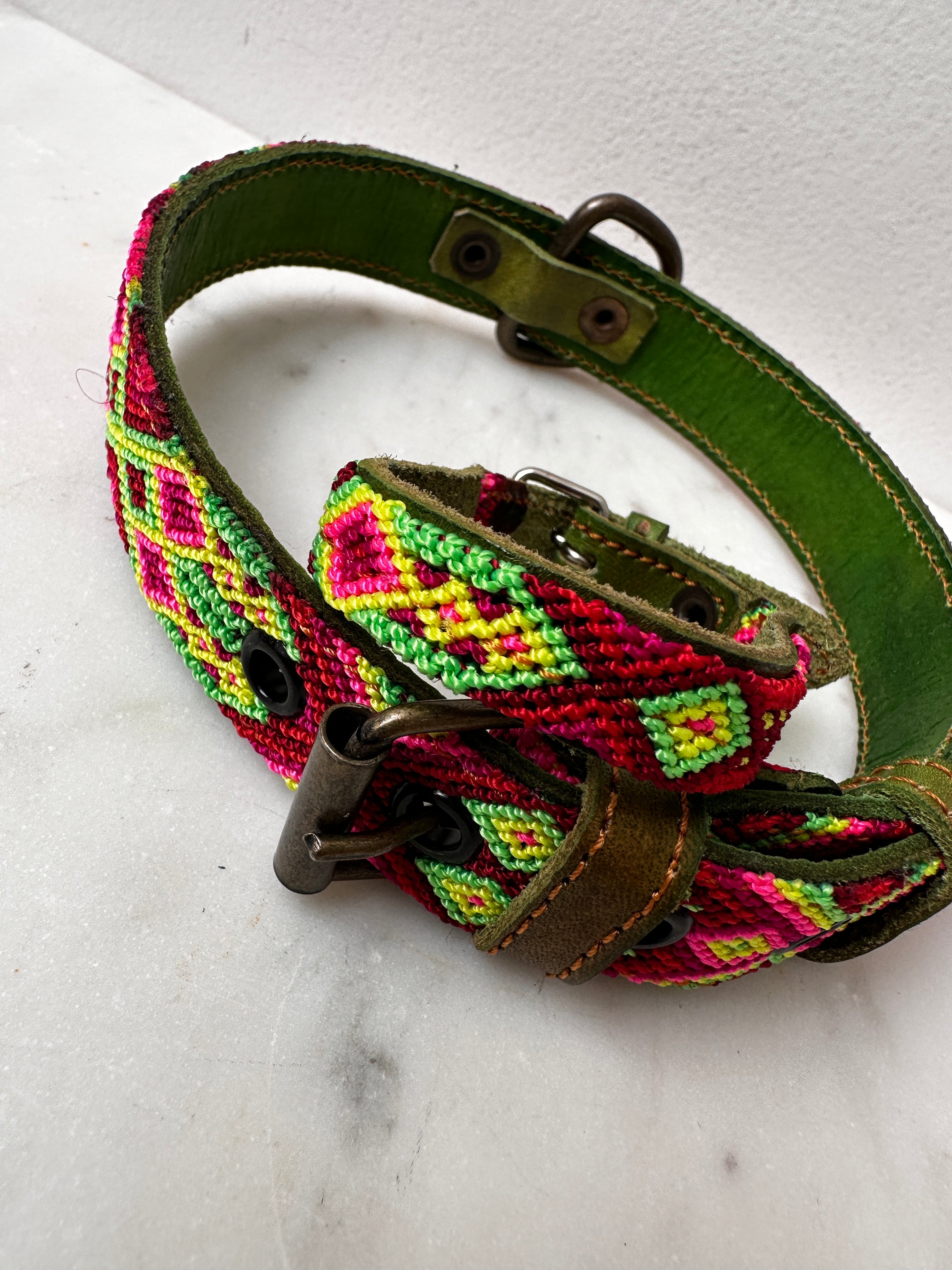 Future Nomads Homewares One Size Huichol Fully Embroidered Dog Collar M4