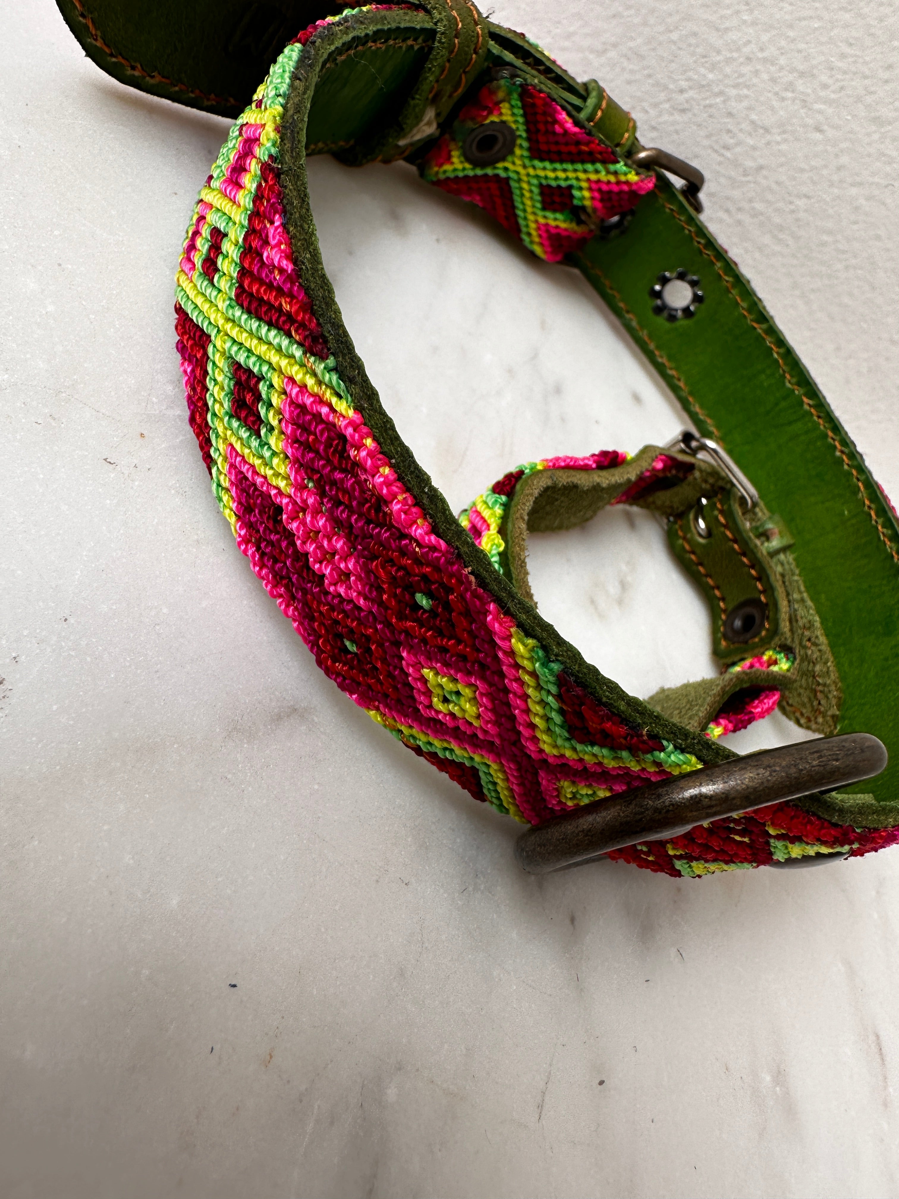 Future Nomads Homewares One Size Huichol Fully Embroidered Dog Collar M4