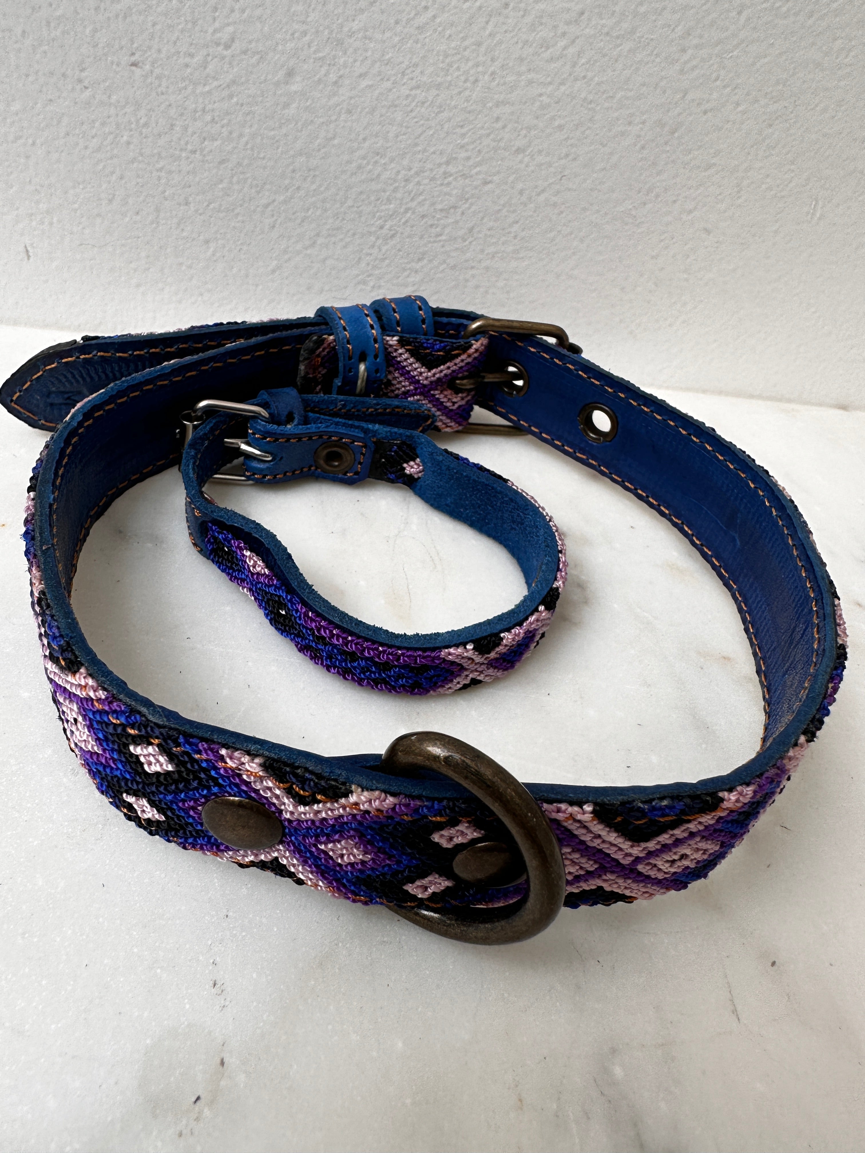 Future Nomads Homewares One Size Huichol Fully Embroidered Dog Collar M5
