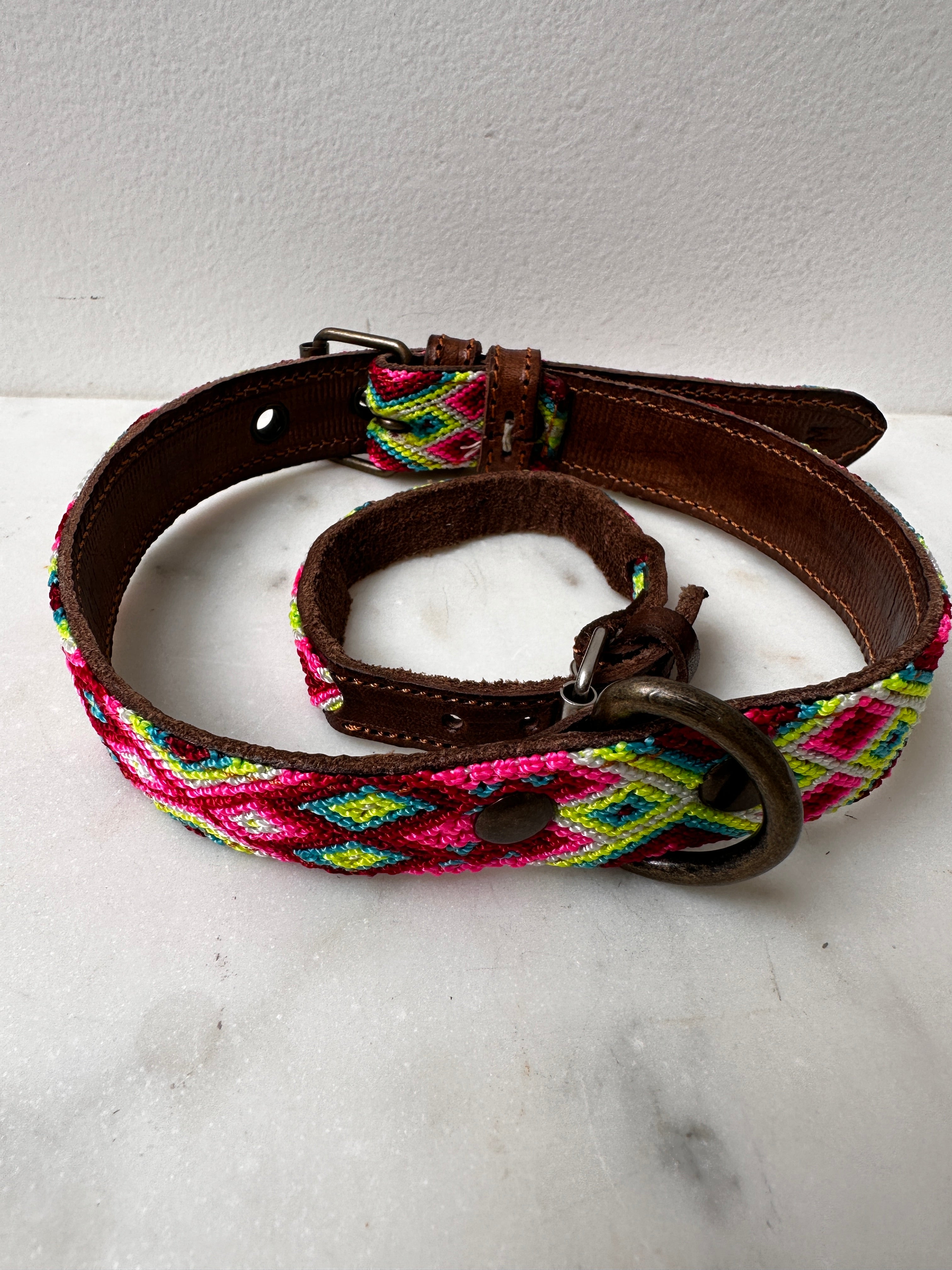 Future Nomads Homewares One Size Huichol Fully Embroidered Dog Collar M6