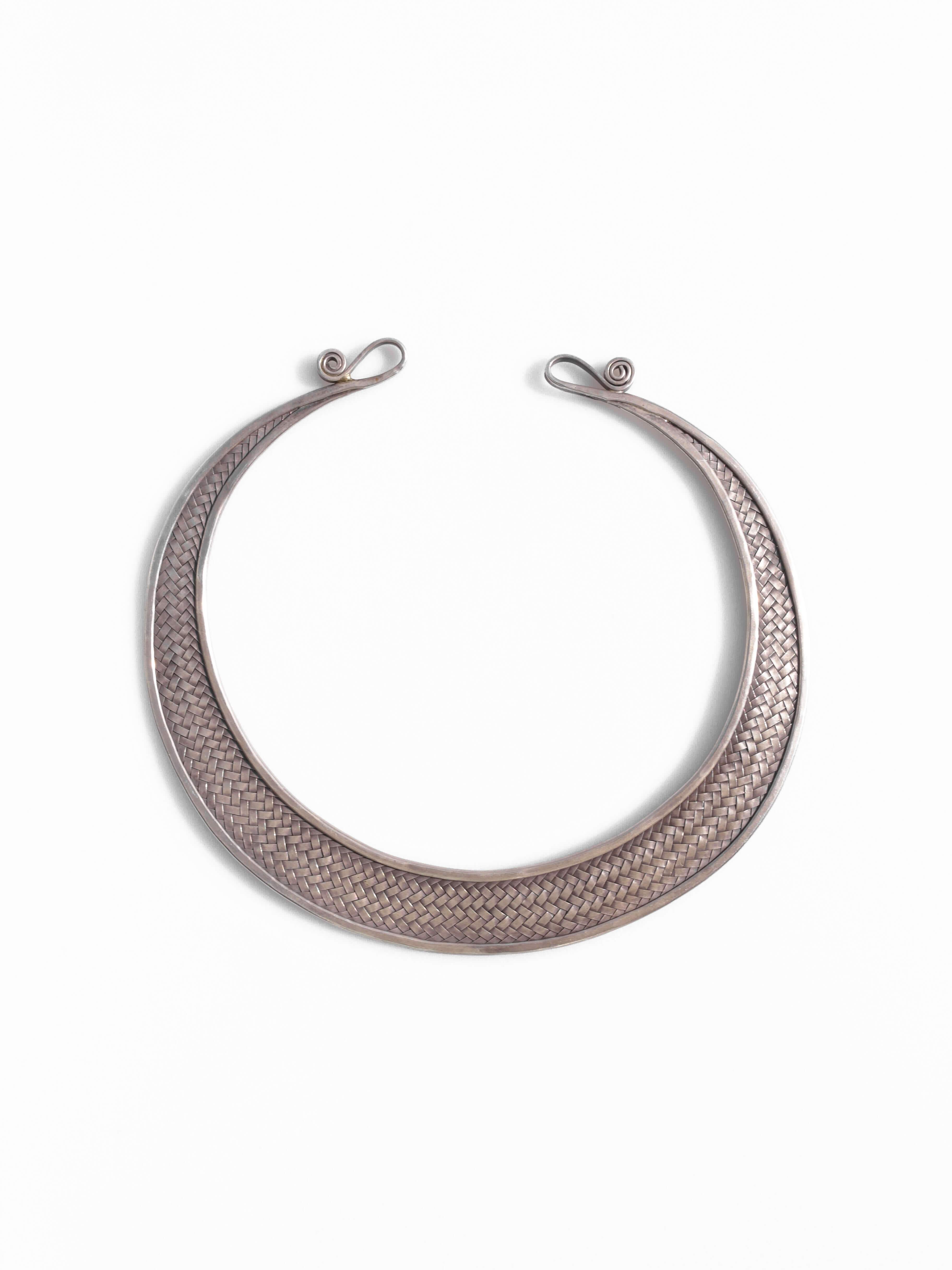 Future Nomads Necklaces Basket Weave Silver Choker