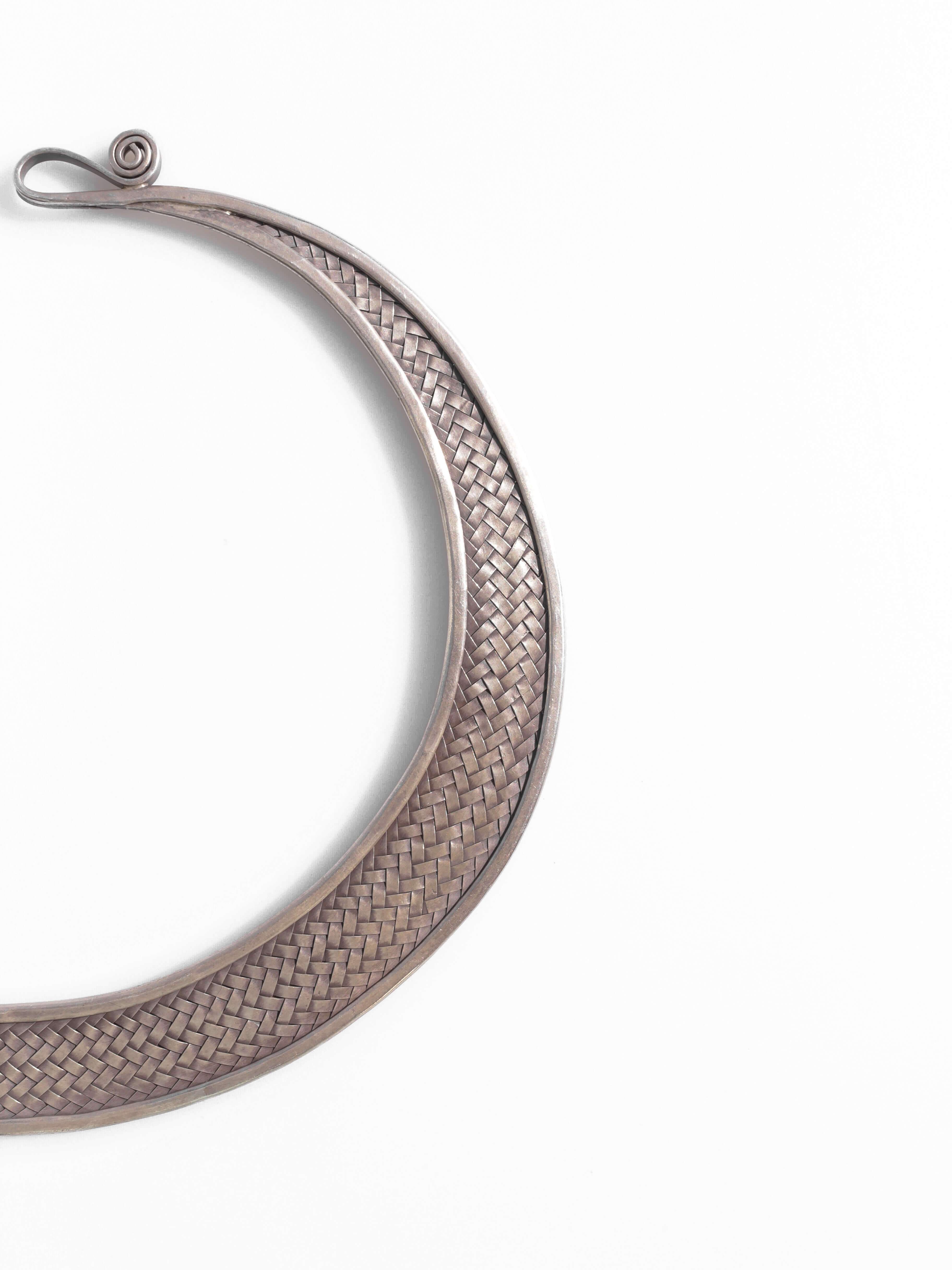 Future Nomads Necklaces Basket Weave Silver Choker