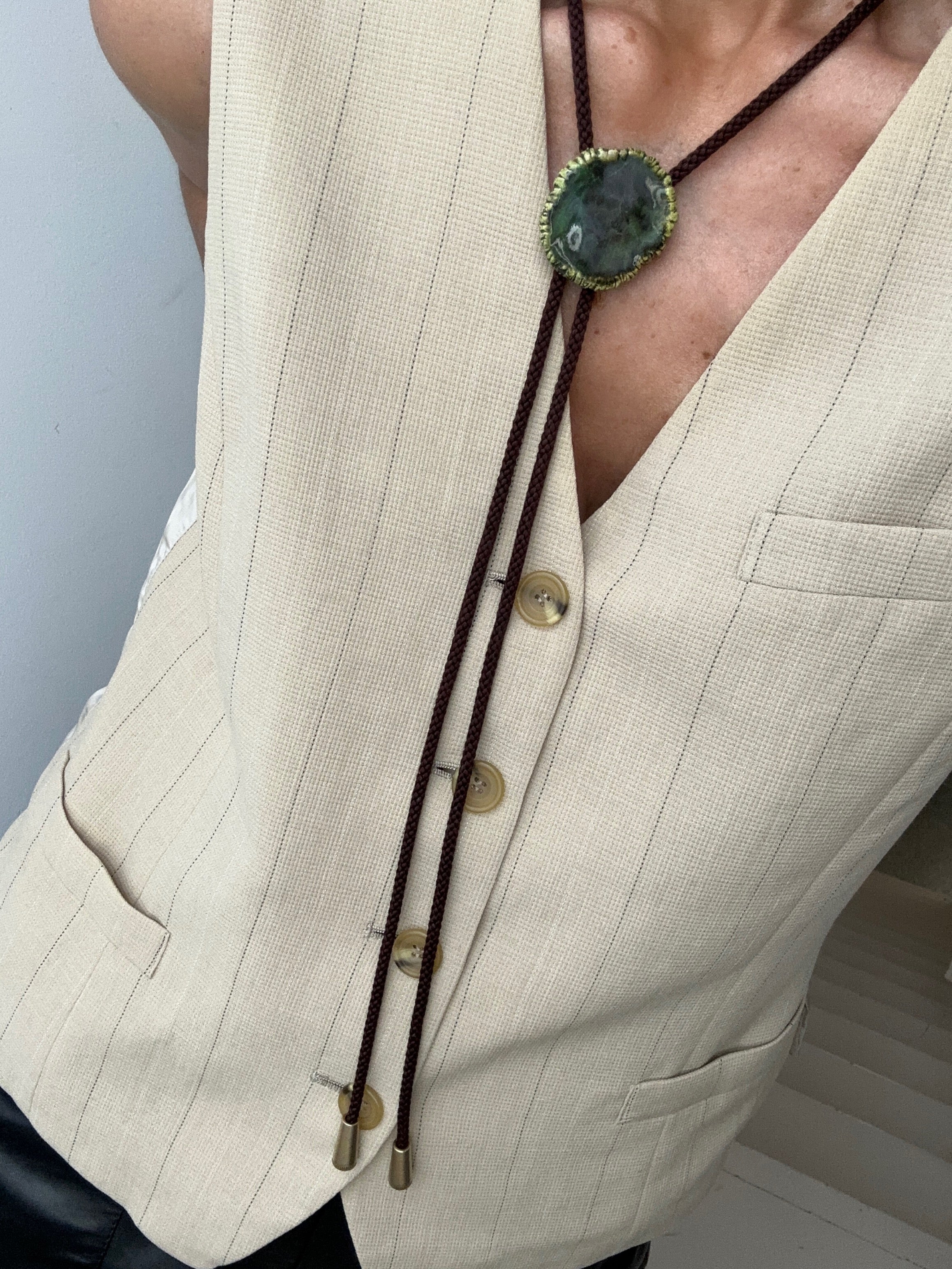Future Nomads Necklaces Vintage Bolo Tie Green