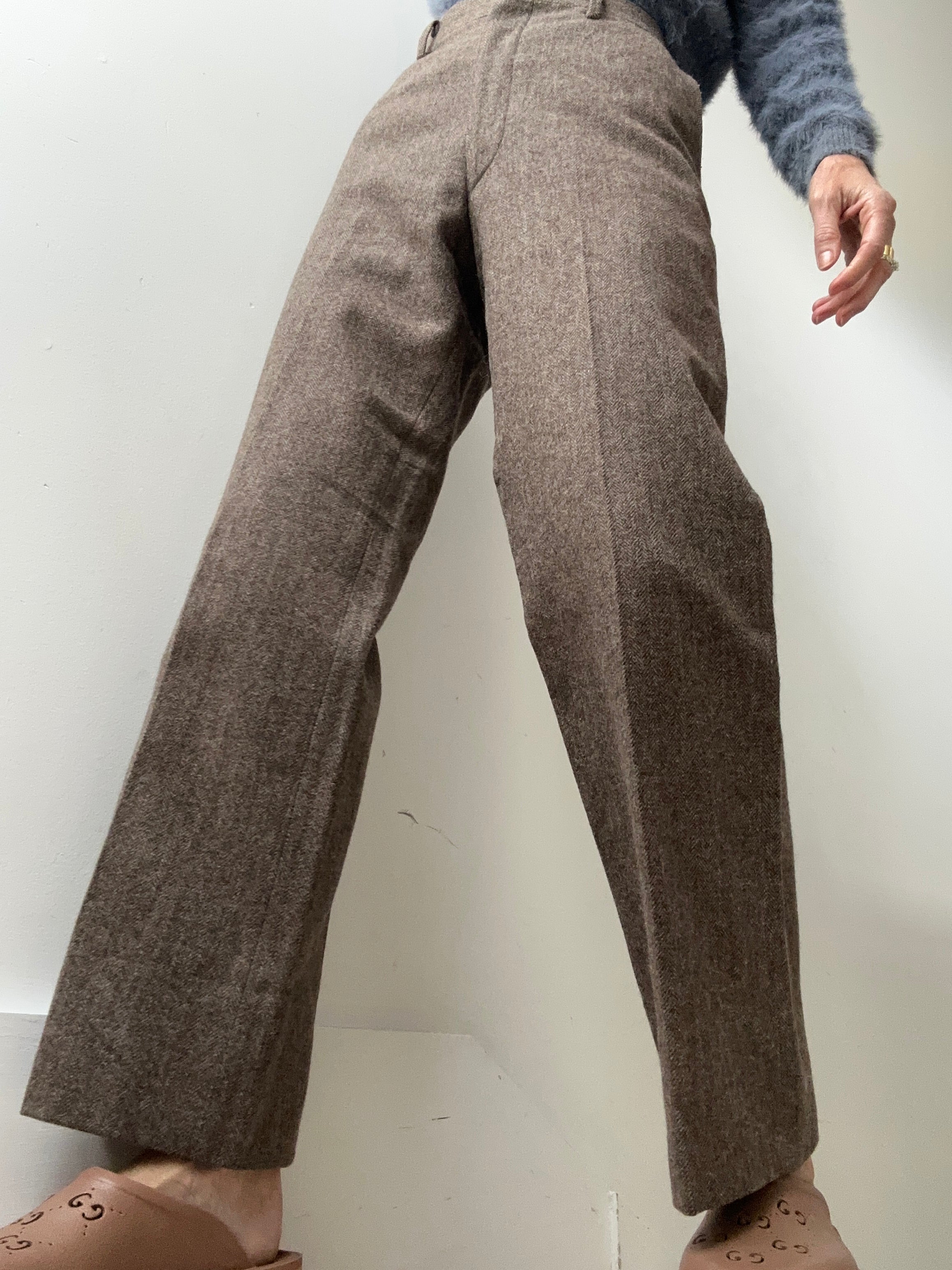 Future Nomads Pants Medium Brown Wool Japan Vintage Pants