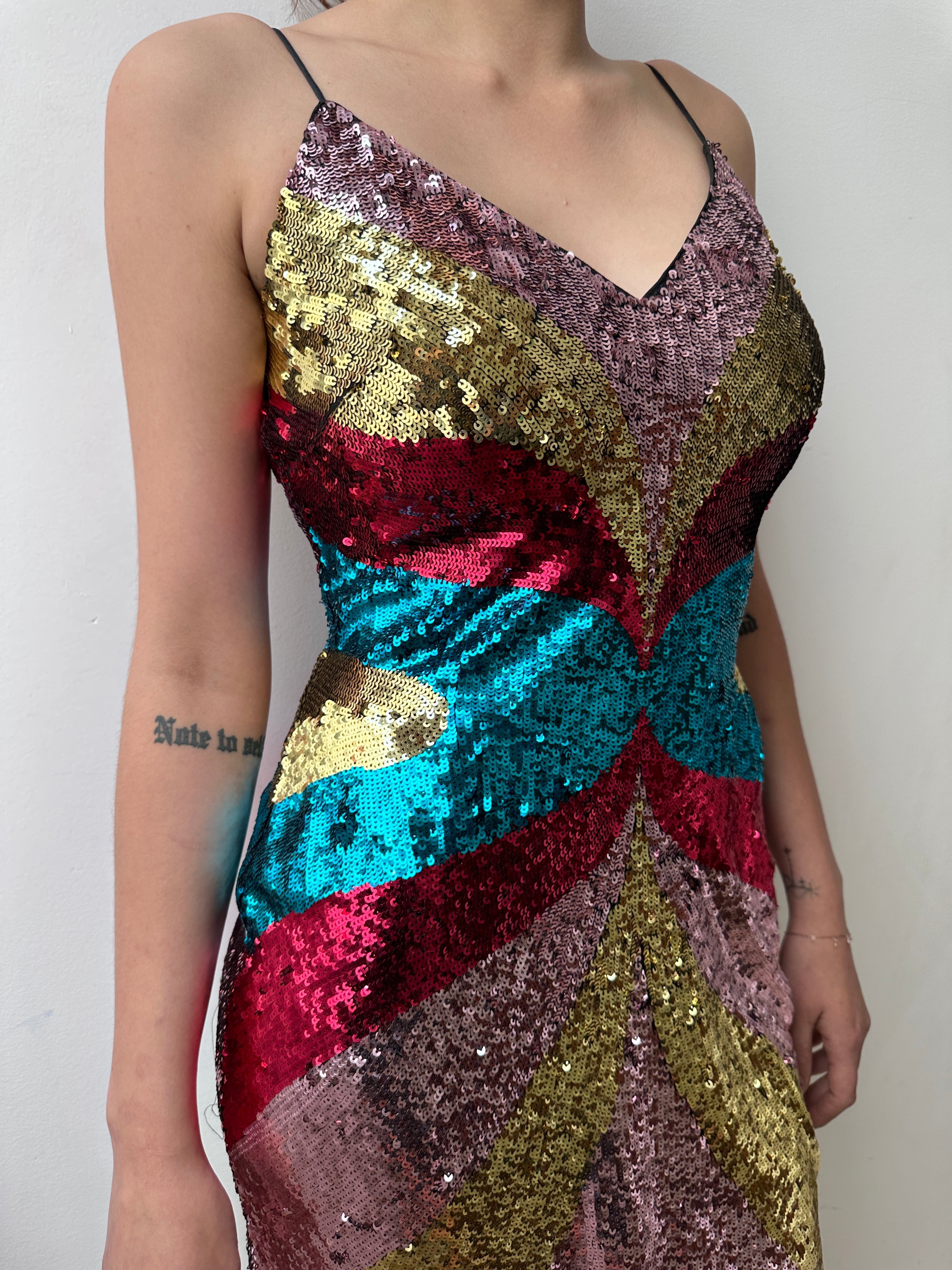 Ganni Dresses Ganni Striped Sequins Party Dress