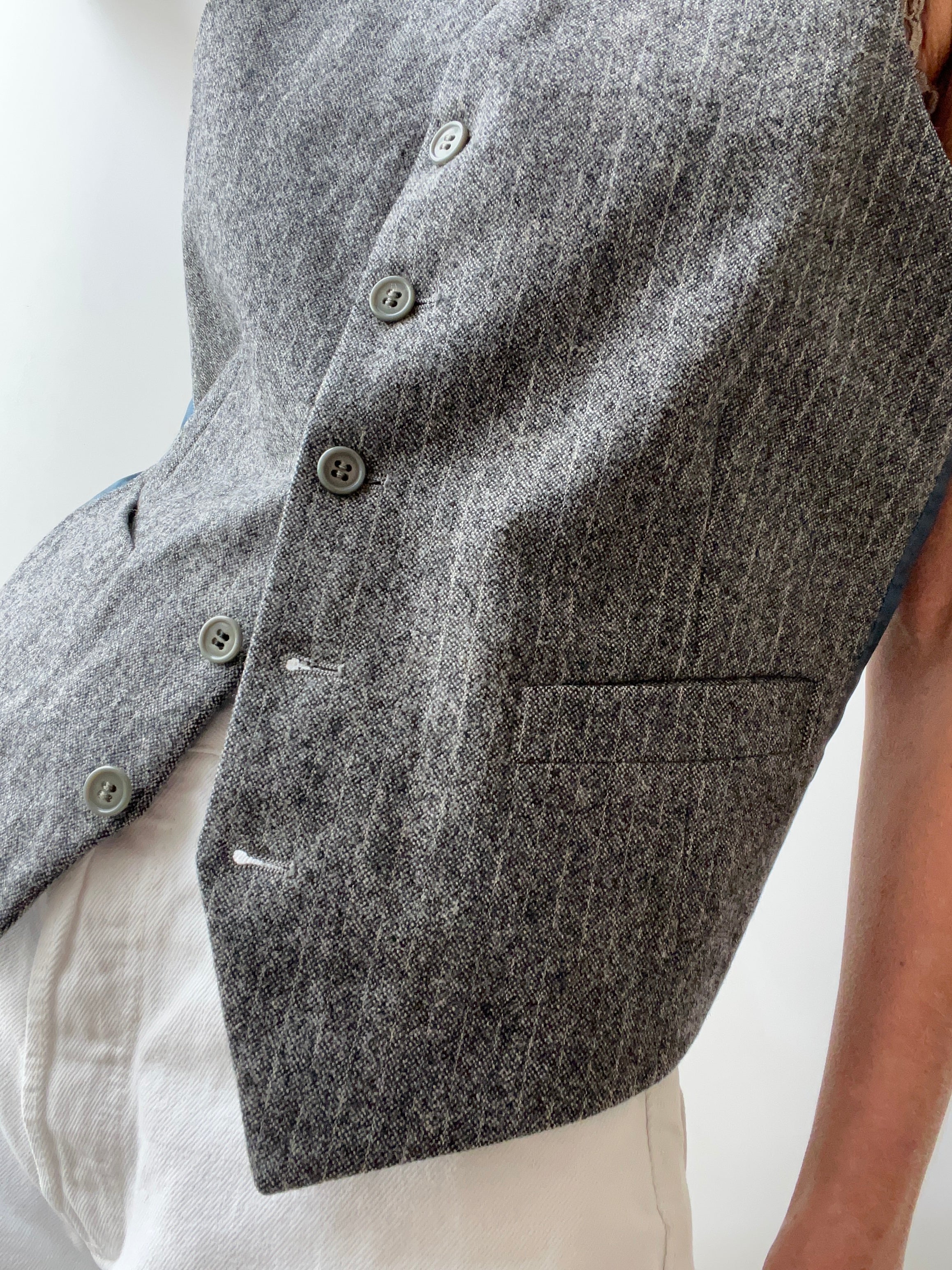 Grey Tweed Pinstripe Vest 221