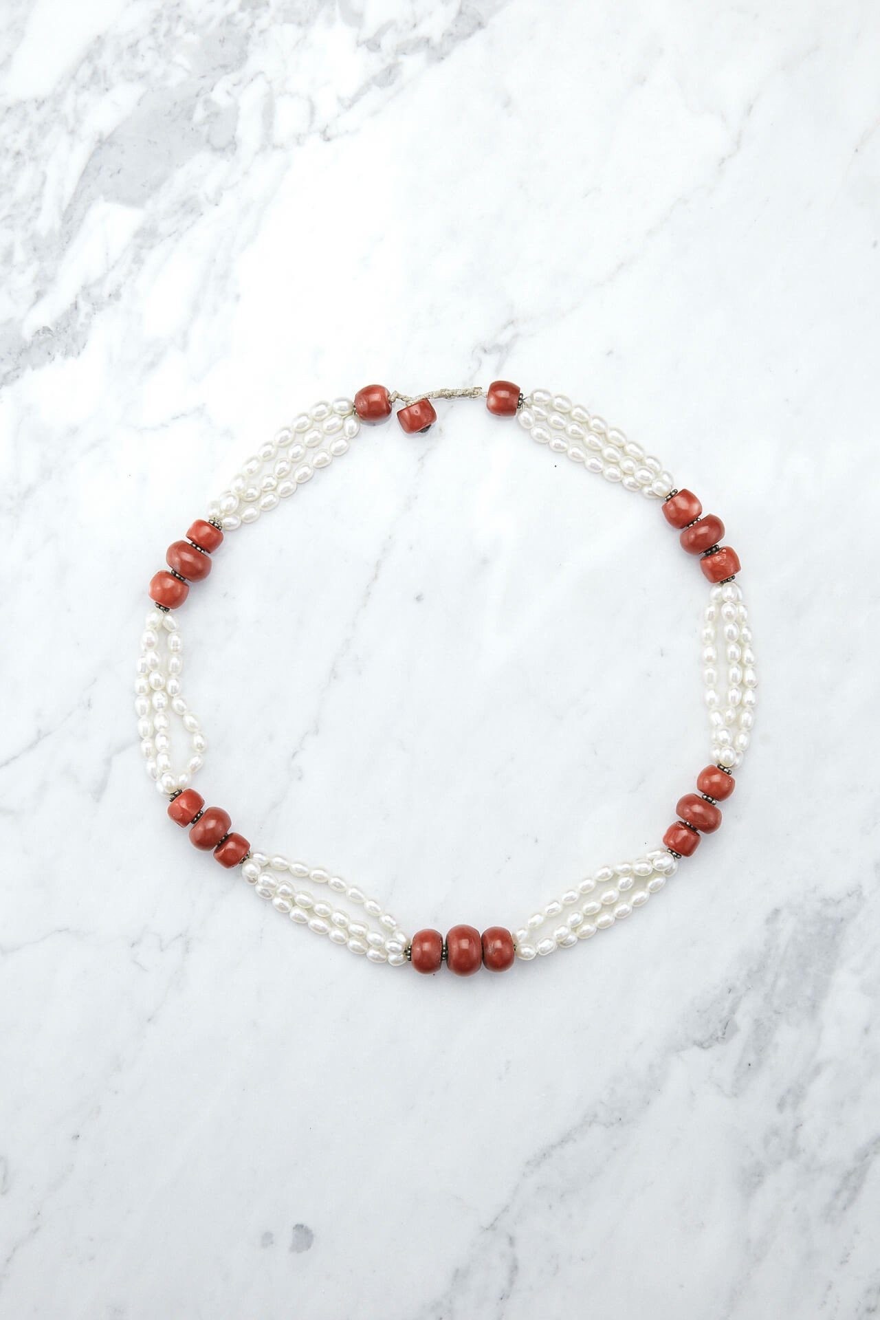 Jetsetbohemian Necklaces Red Bead & Pearl Necklace