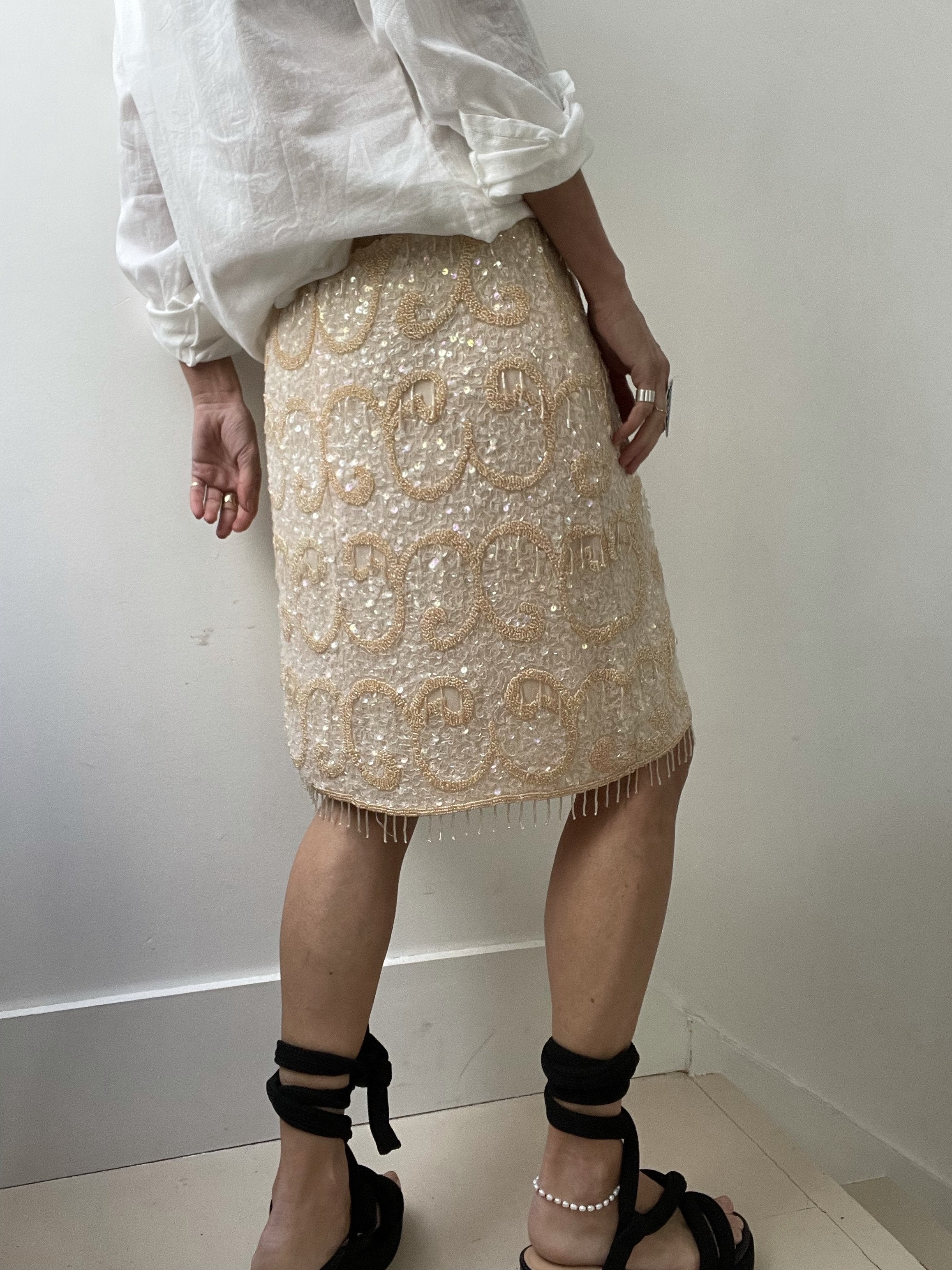 Jetsetbohemian Skirts Medium Beaded Tassel Skirt