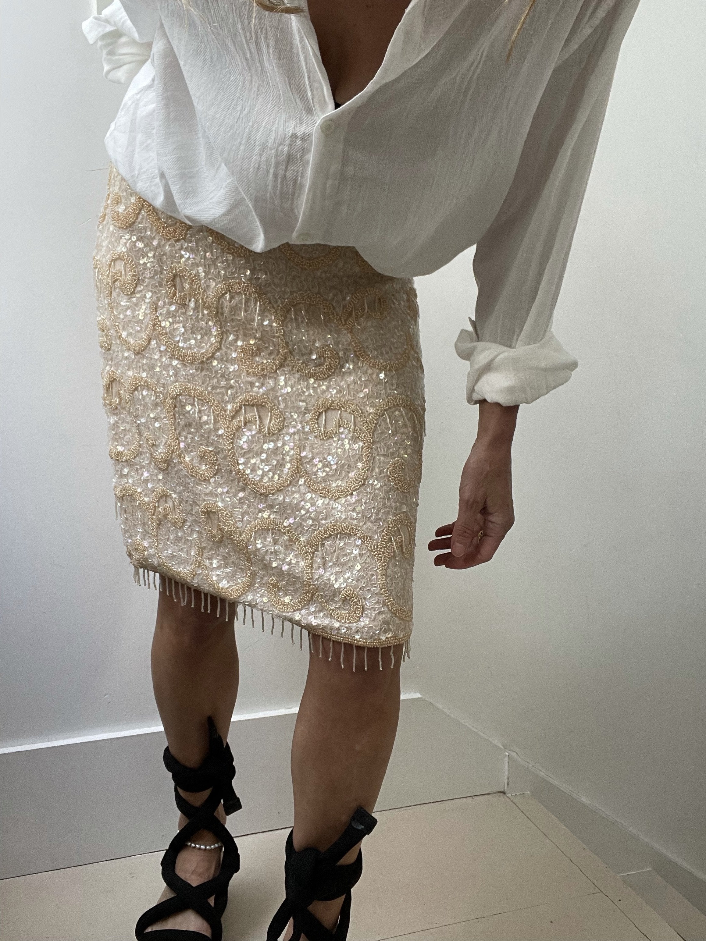 Jetsetbohemian Skirts Medium Beaded Tassel Skirt