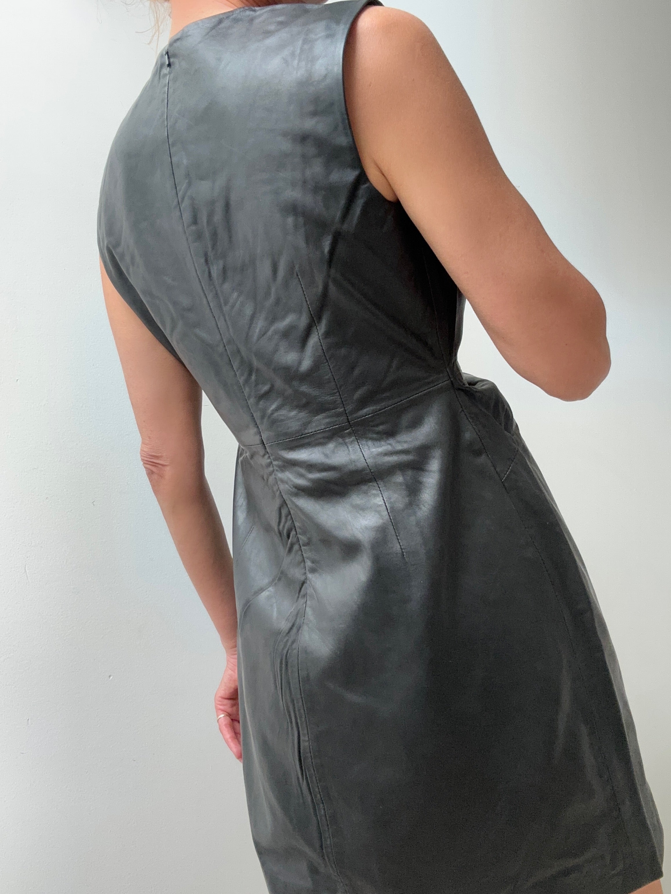 Maje Dresses Maje Twist Front Leather Mini Dress