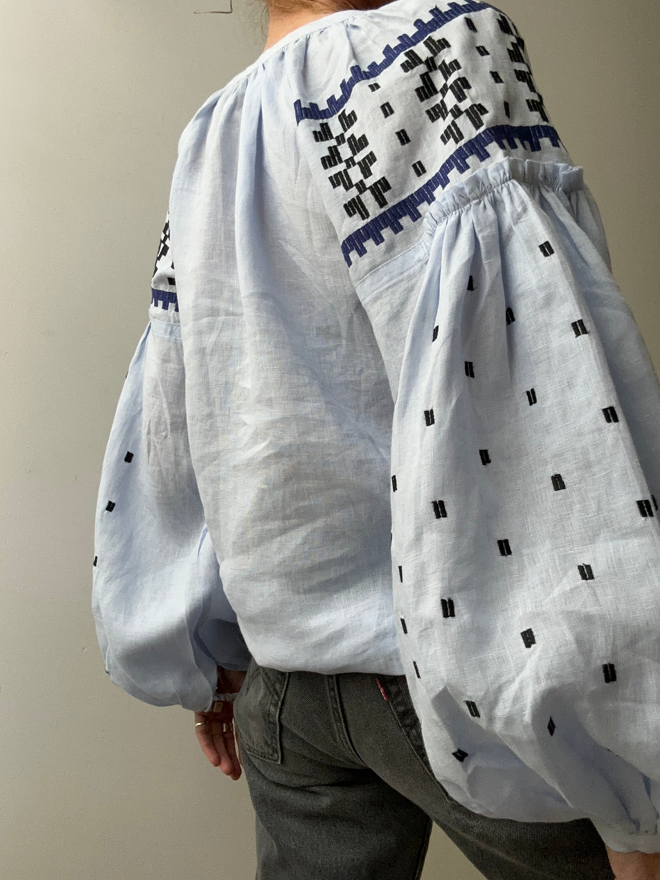 March 11 Geometric Blouse Blue | Blouses