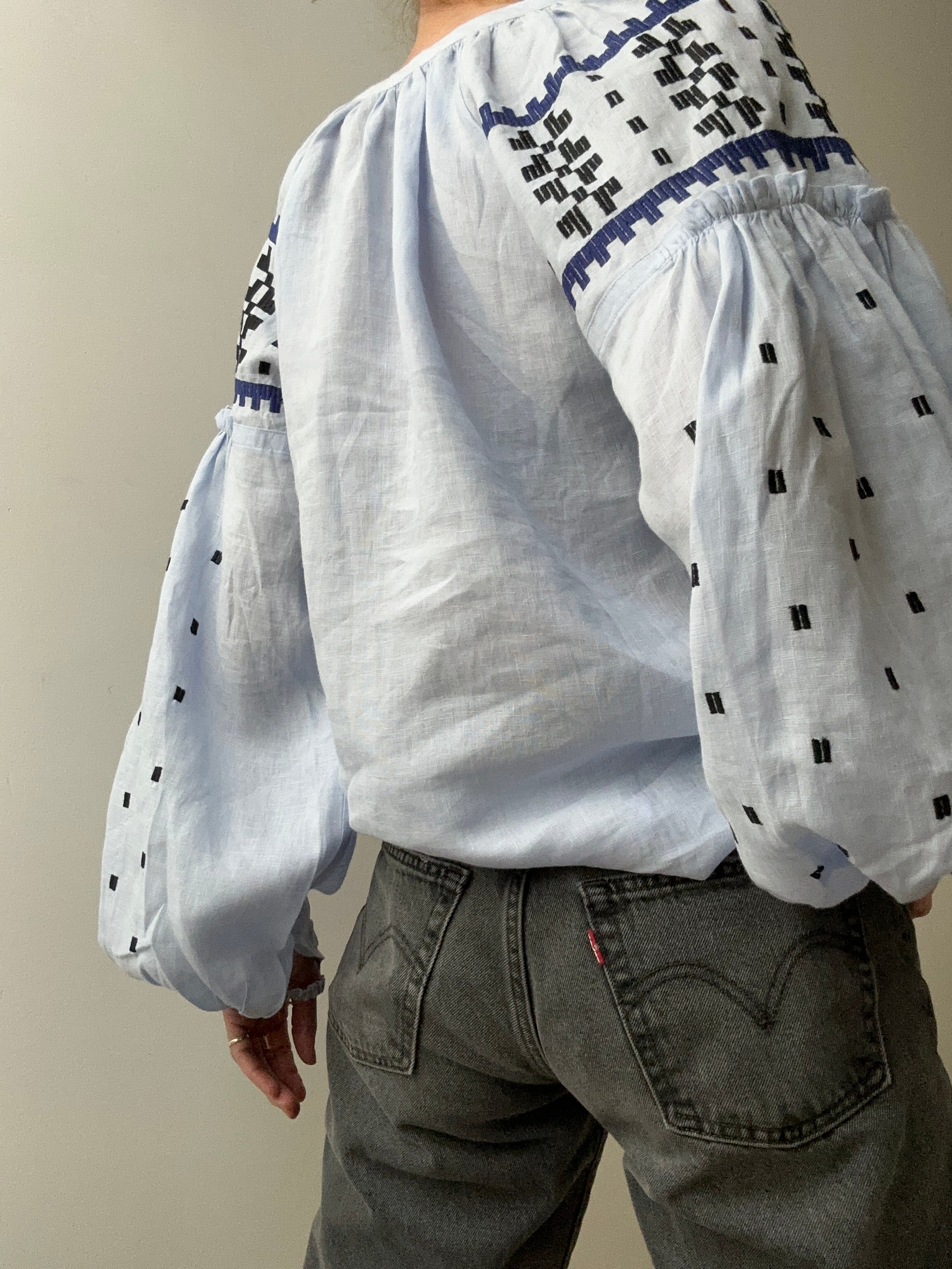 March 11 Geometric Blouse Blue | Blouses