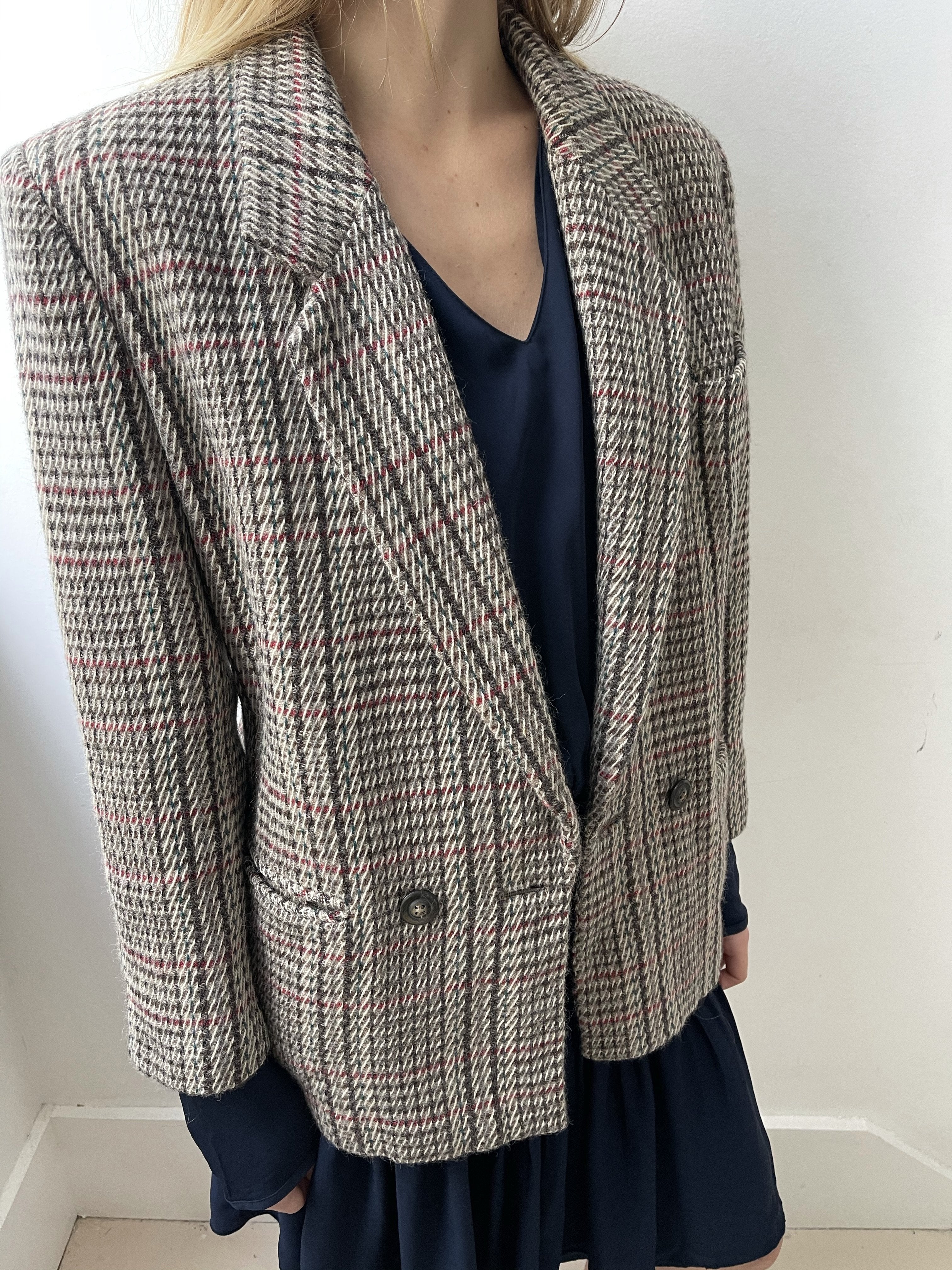 NobleGolit Jackets Medium Checked Tweed Blazer