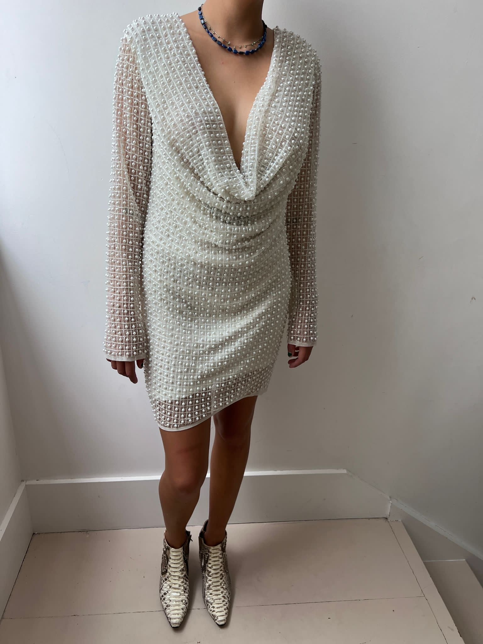 Not specified Dresses Small Pearl Cowl Neck Dress