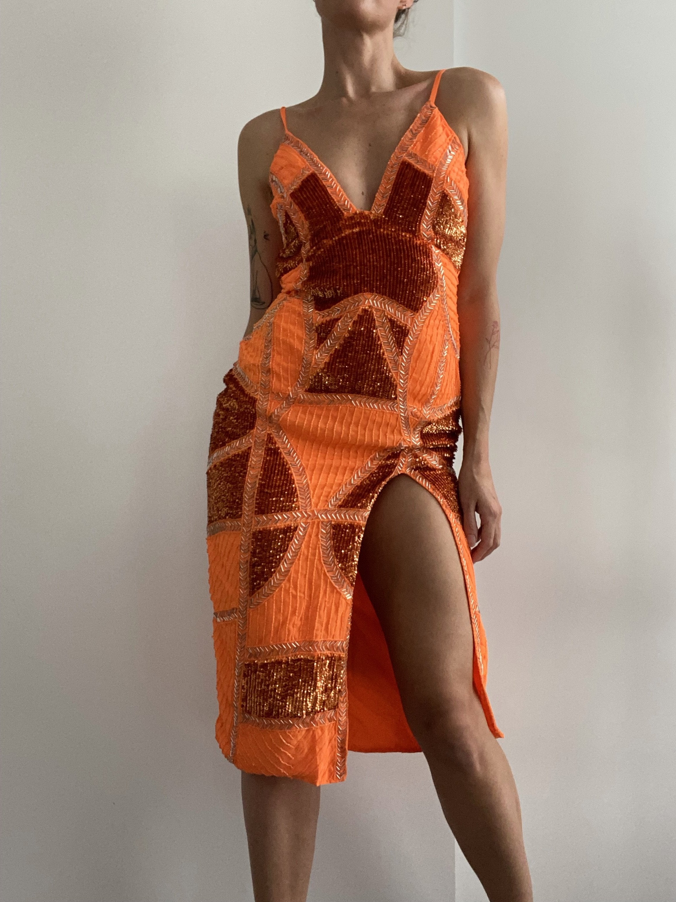 Not specified Dresses XSmall Orange Sequin Dress