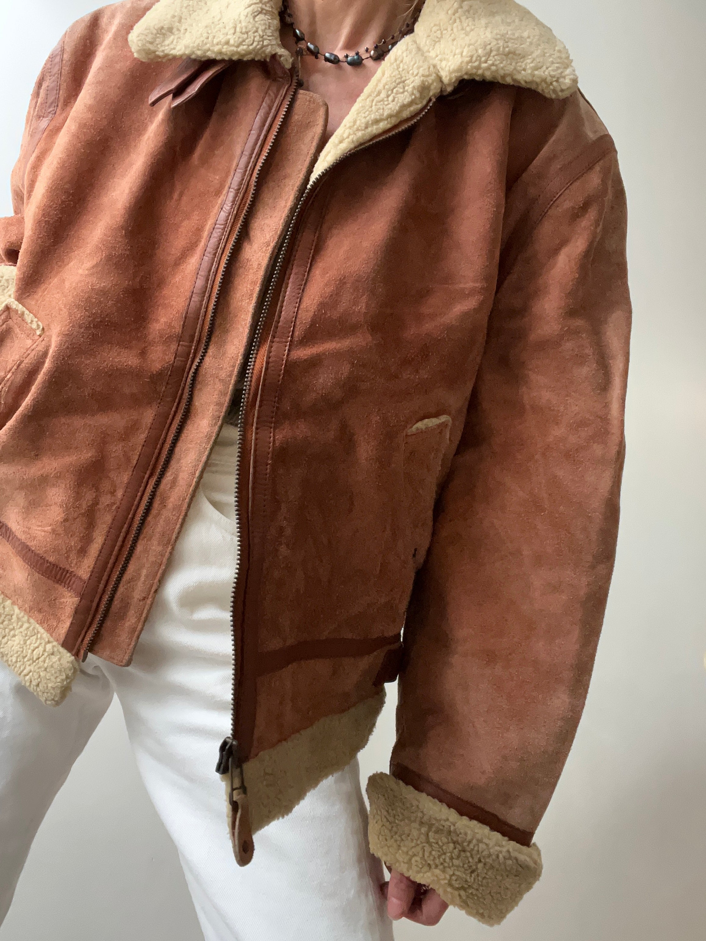 Not specified Jackets Large Peach Vintage Shearling Jacket