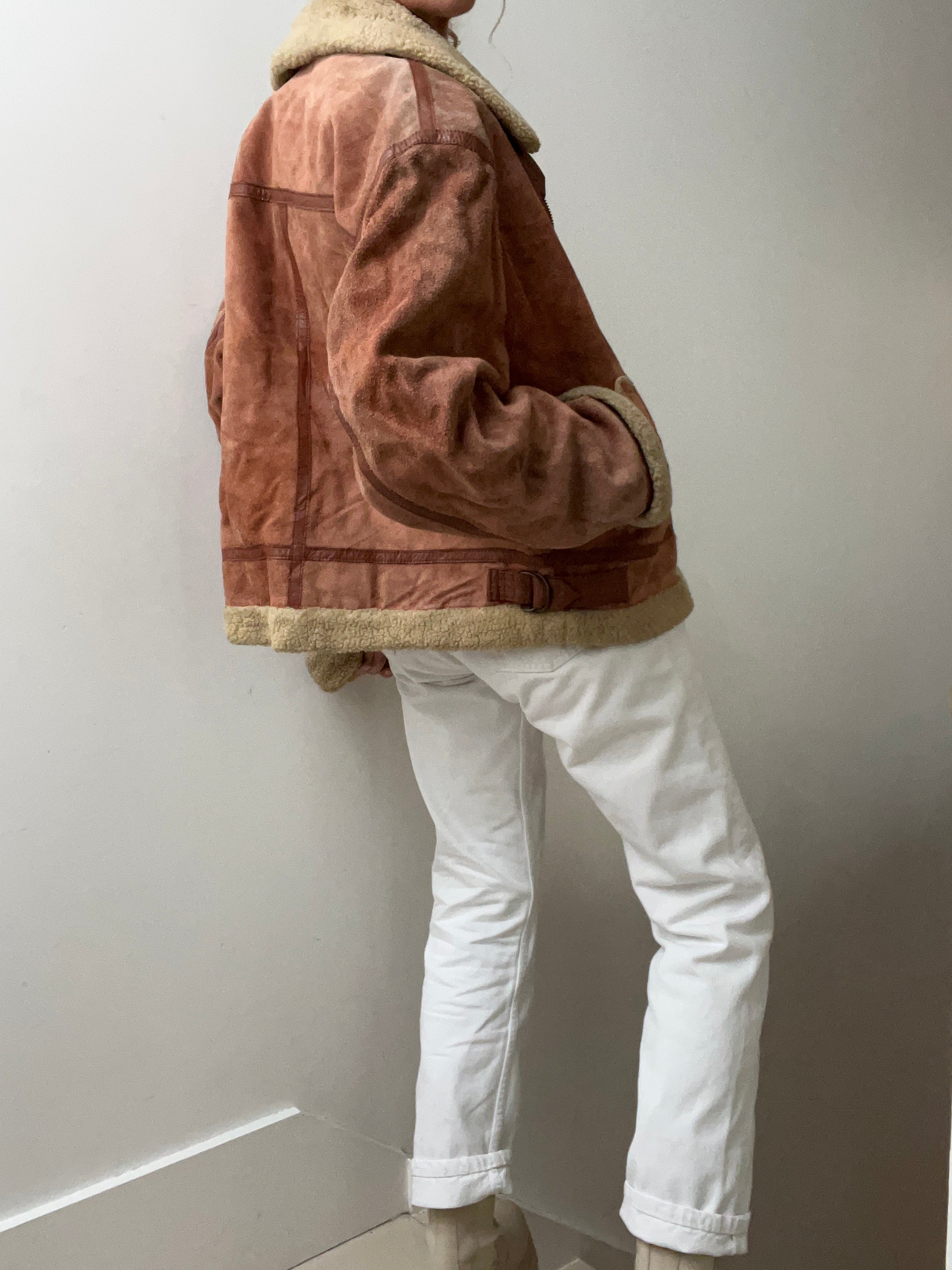 Not specified Jackets Large Peach Vintage Shearling Jacket