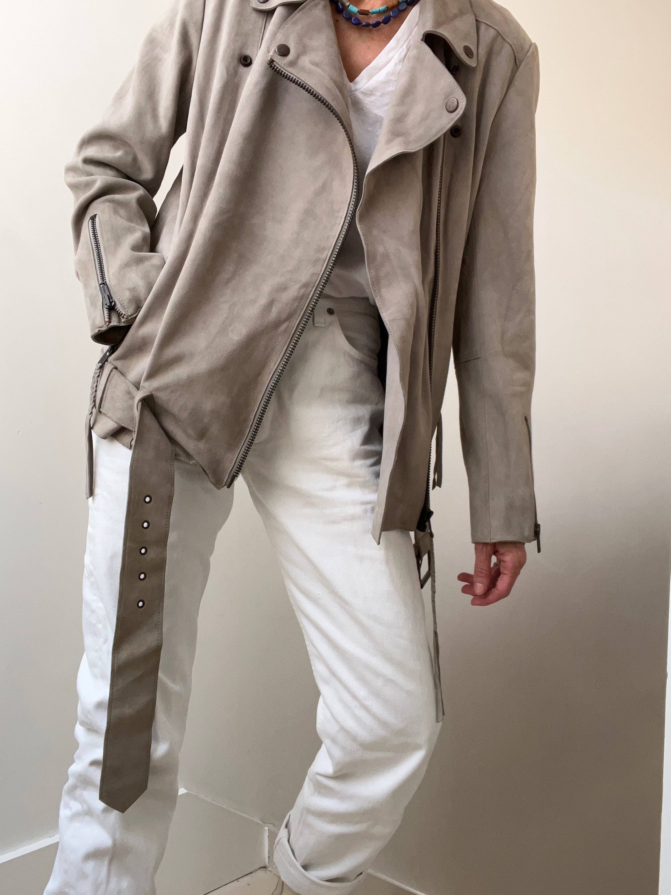 Not specified Jackets Medium Soft Grey Suede Jacket