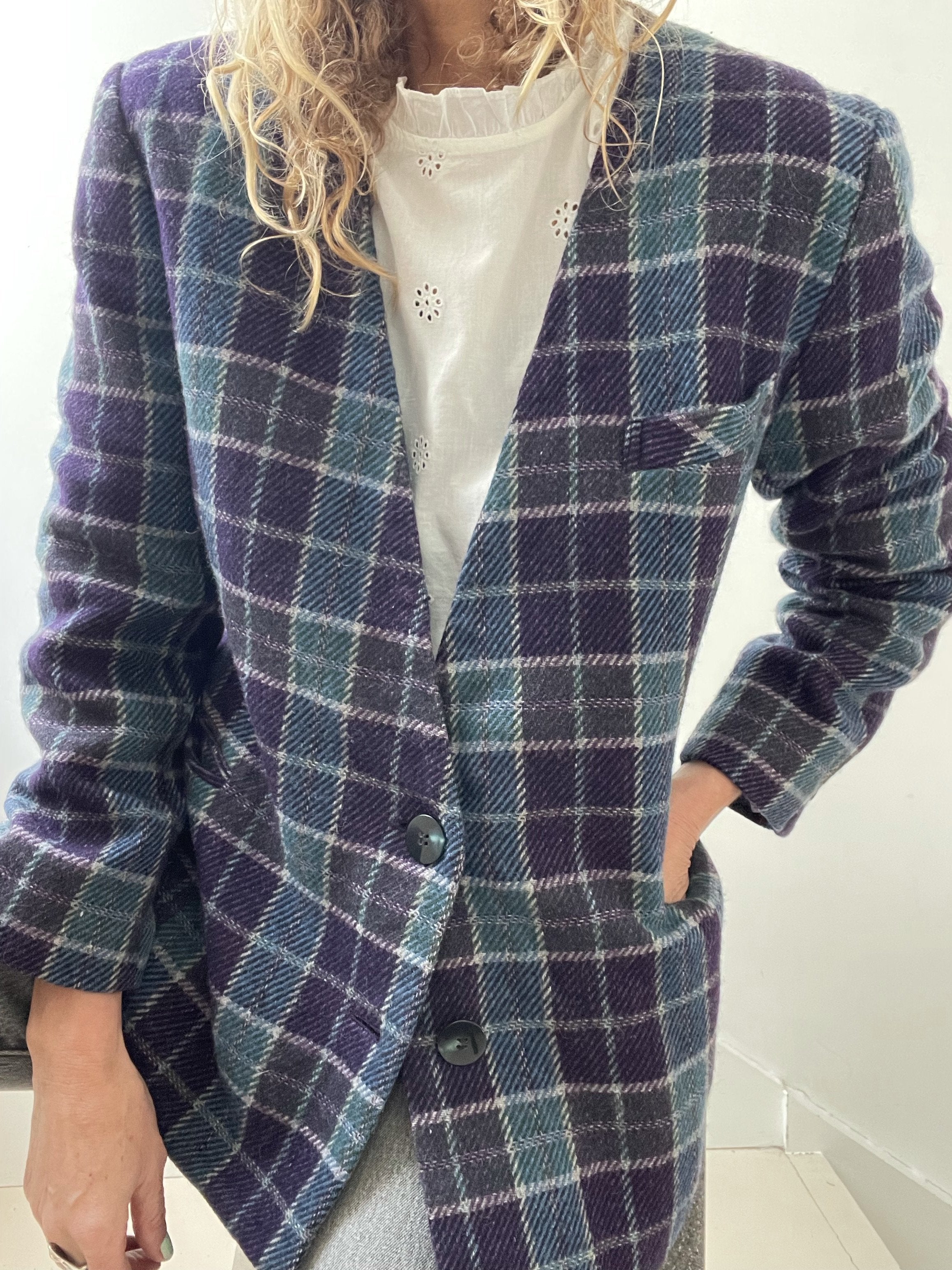 Not specified Jackets Medium Vintage Coloured Checked Blazer