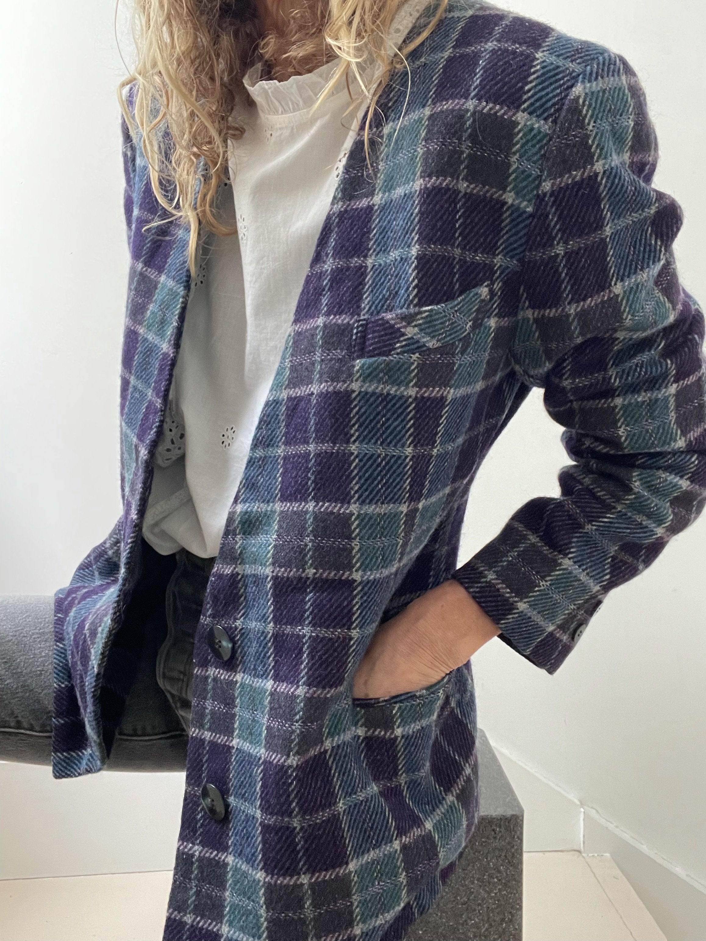 Not specified Jackets Medium Vintage Coloured Checked Blazer
