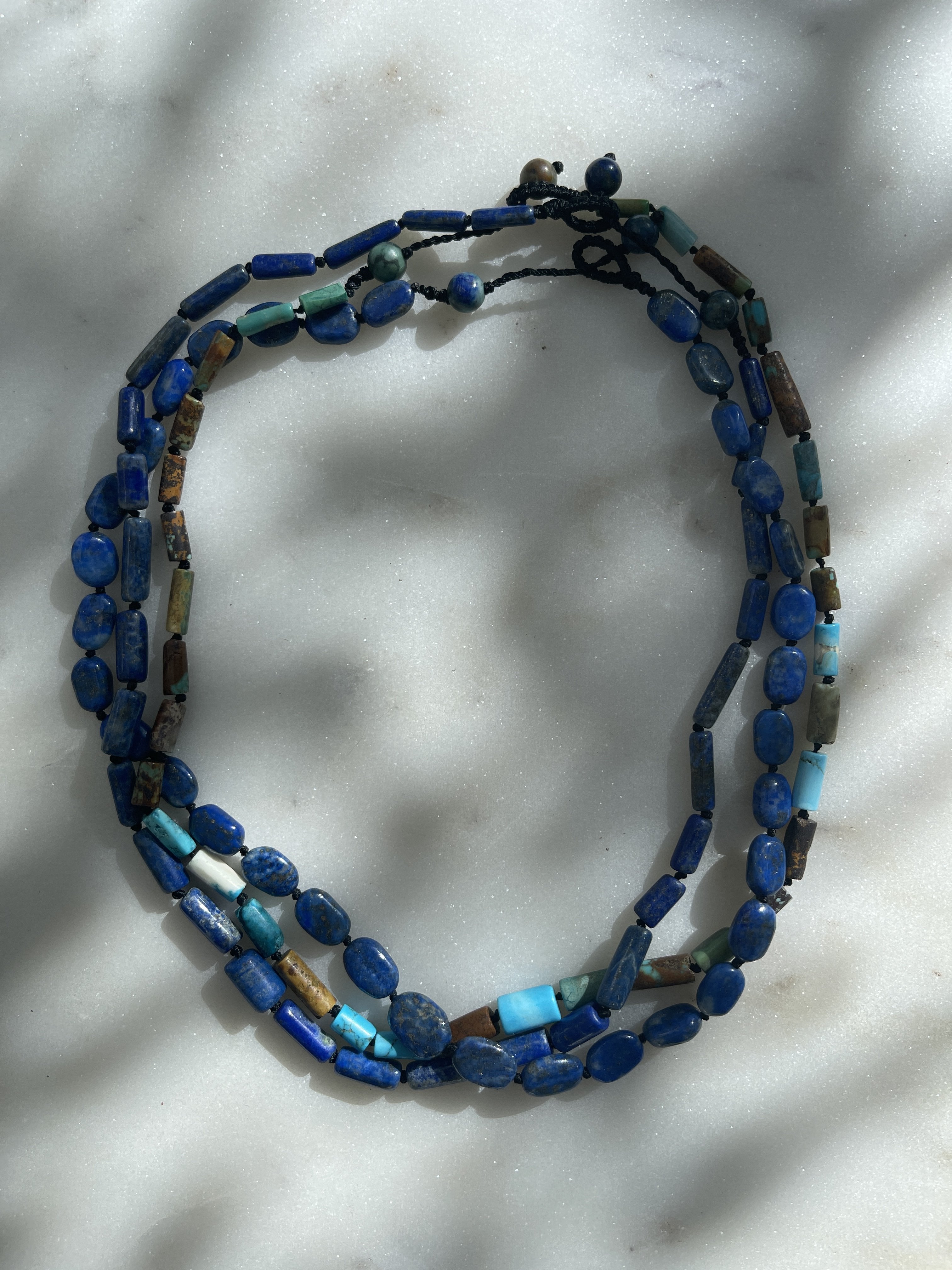 Not specified Necklaces 21cm- 23cm Lapis Round Bead Choker