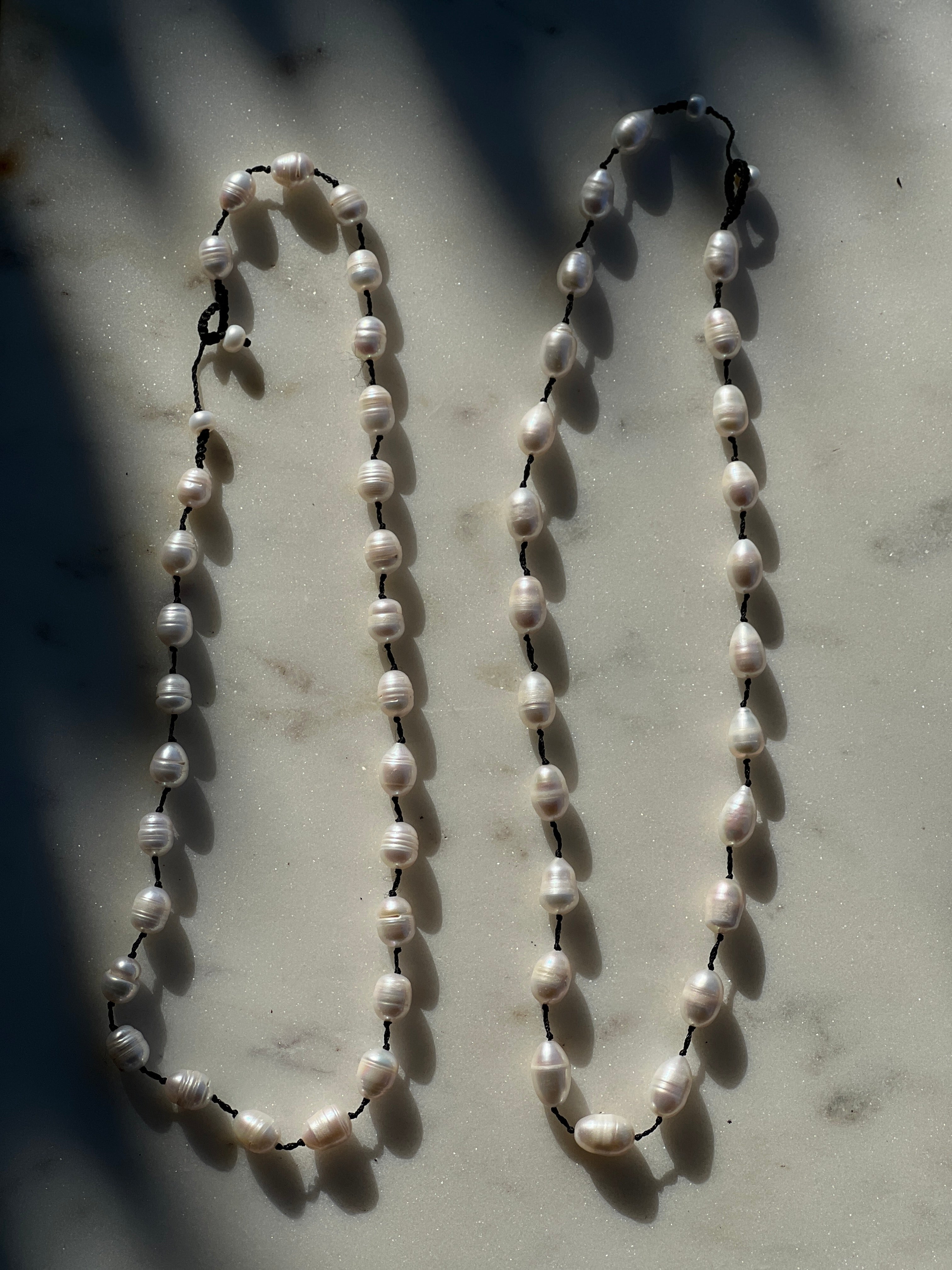 Pearl Drop Oval String Choker | Necklaces