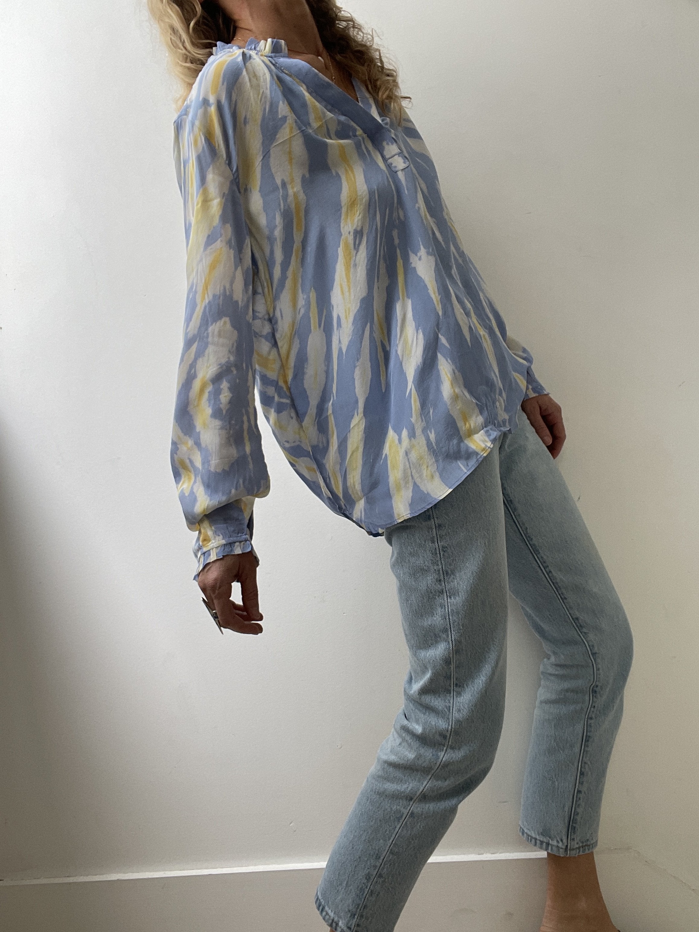 Project AJ 117 Blouses Project AJ 117 Glory Blouse in Blue & Yellow