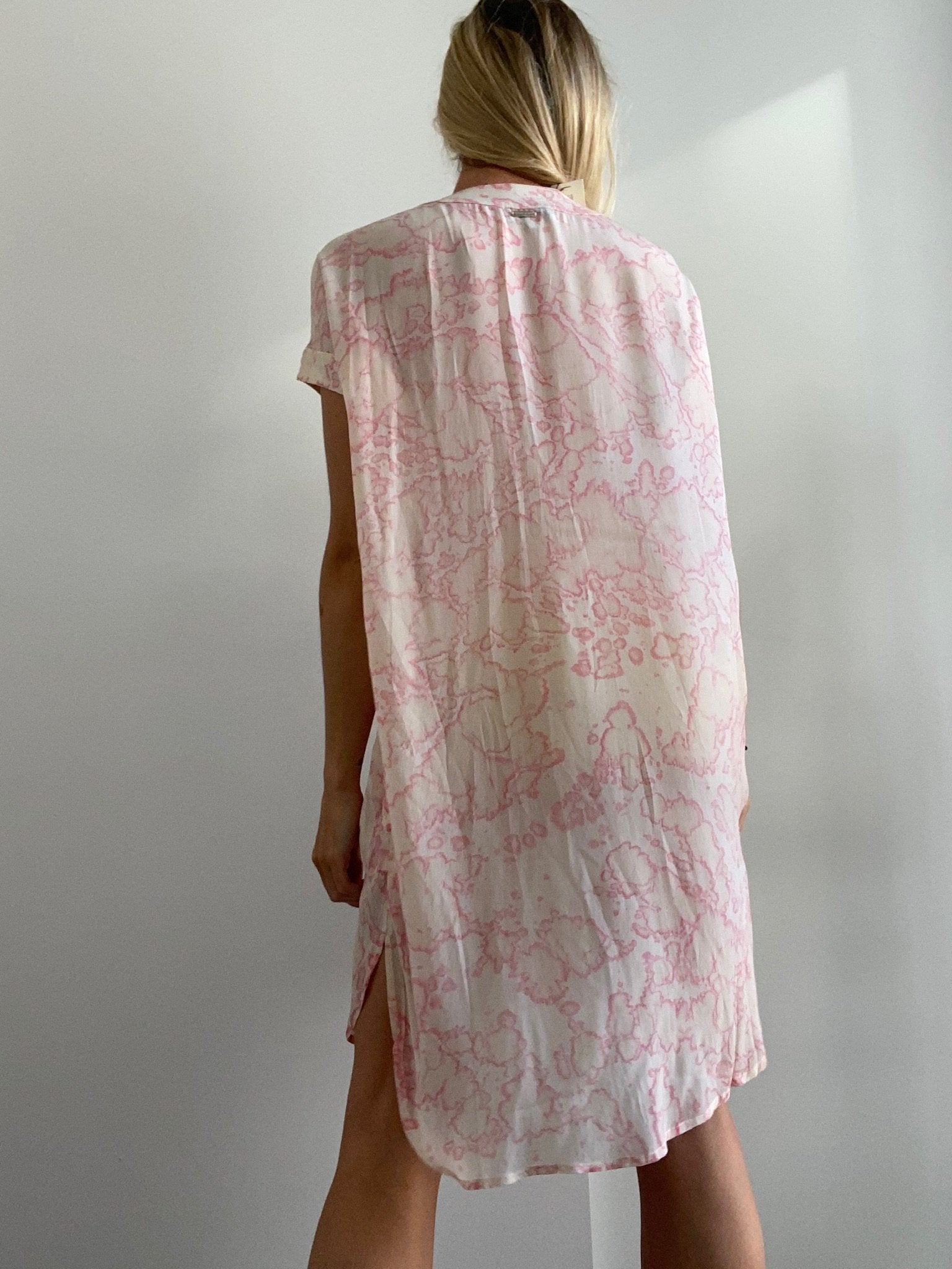 Pink and White Tiedye Tunic Dress | Dresses
