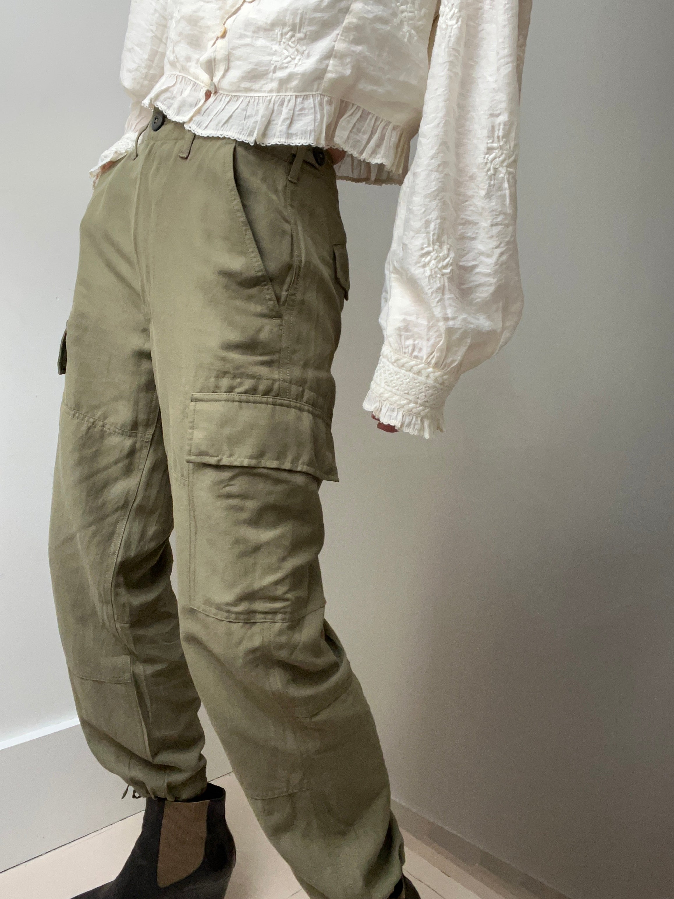 Ralph Lauren Pants Ralph Lauren Silk Blend Cargo Pants Green
