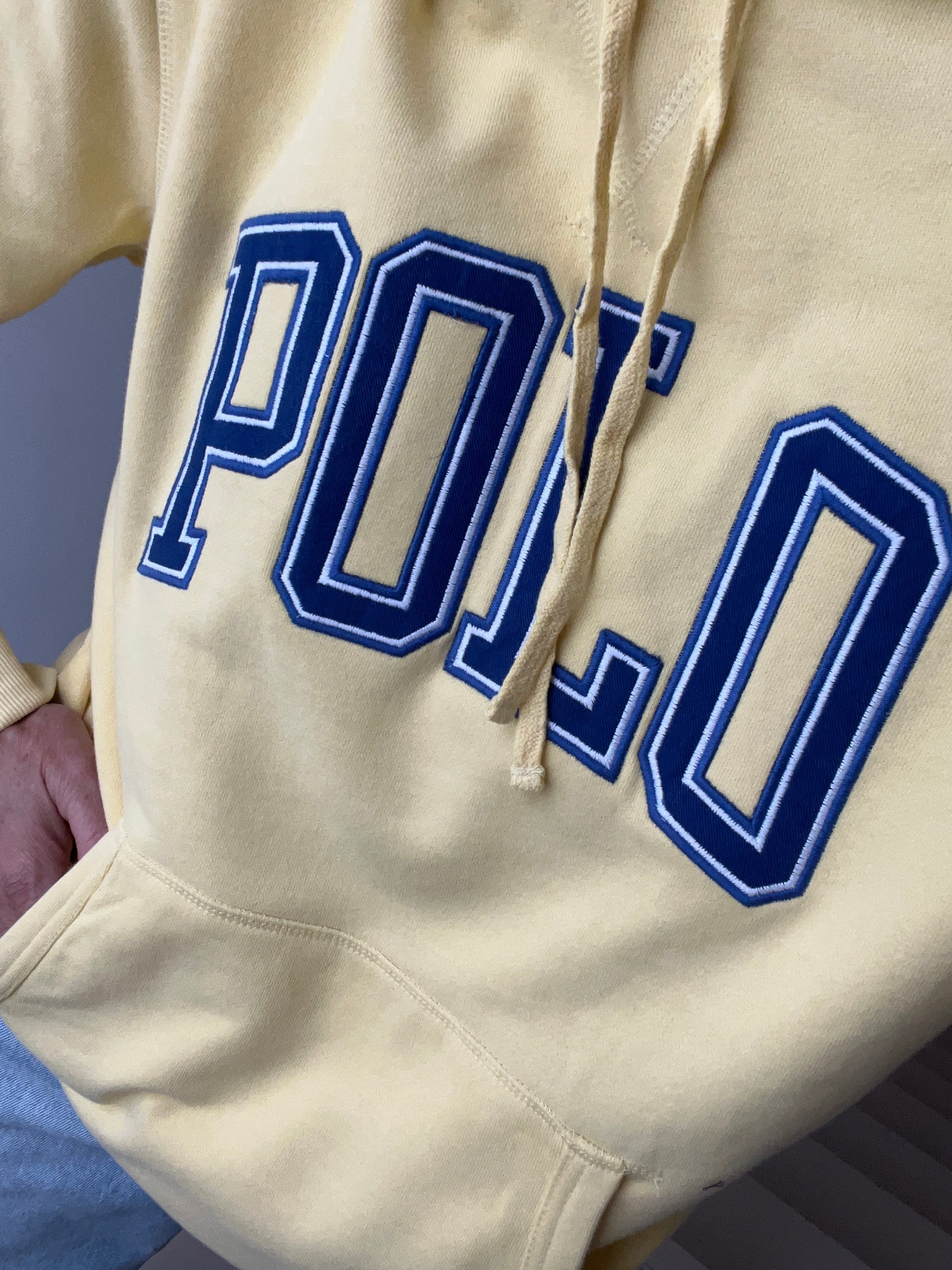 Blue and clearance yellow polo hoodie