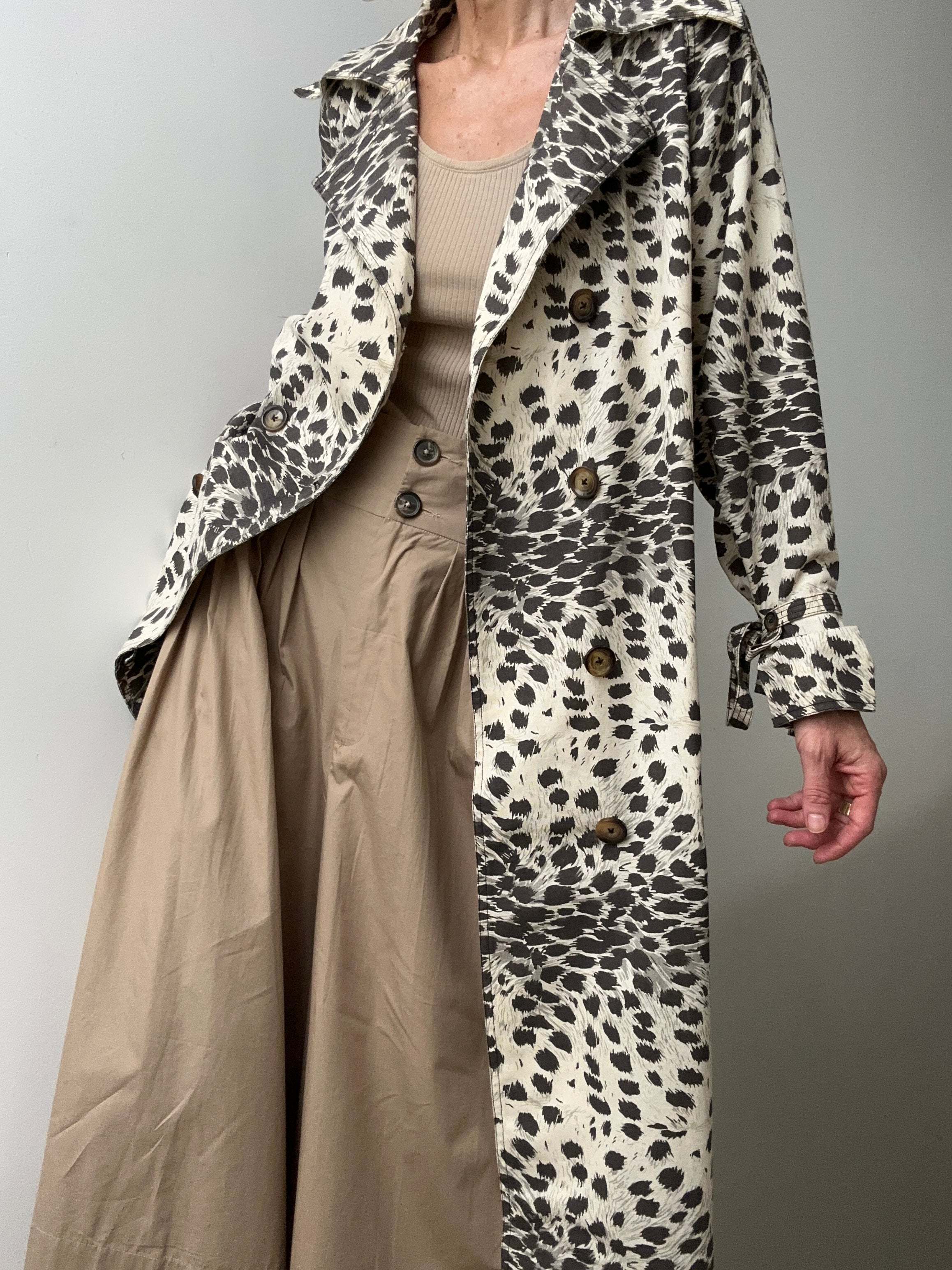 Animal print hot sale trench coat