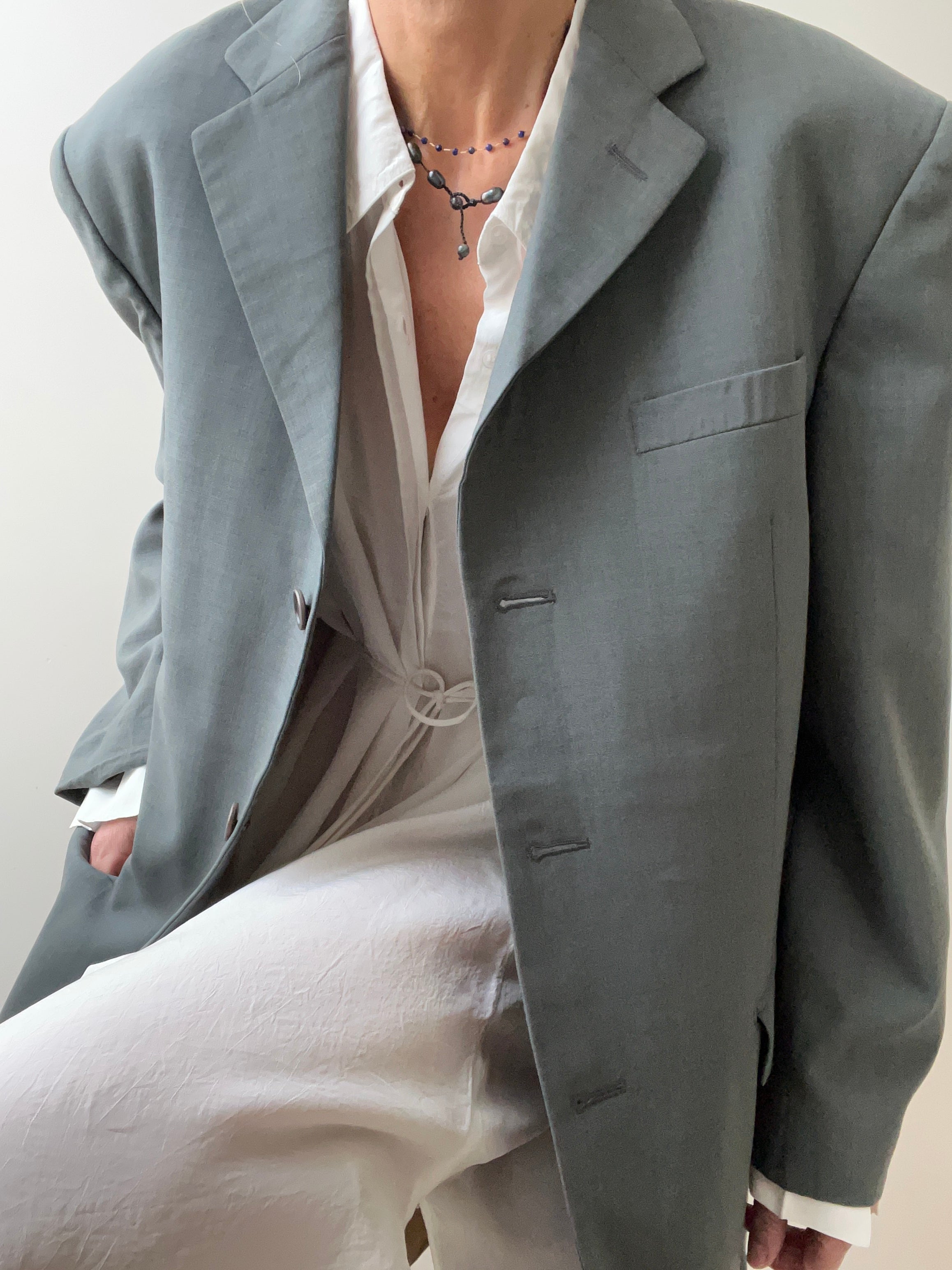 YSL Jackets Large-XLarge Vintage Oversized Grey Blazer
