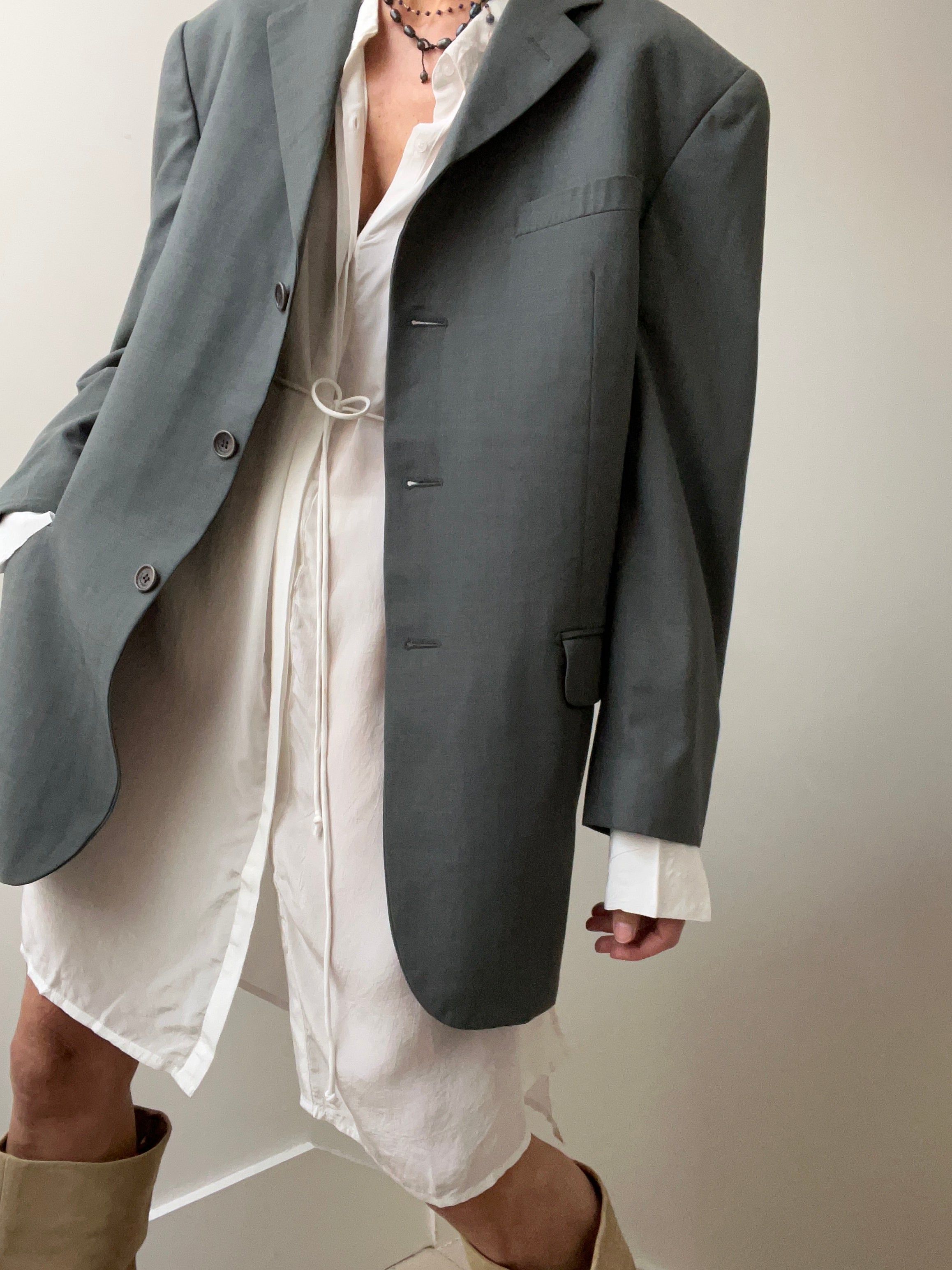 YSL Jackets Large-XLarge Vintage Oversized Grey Blazer
