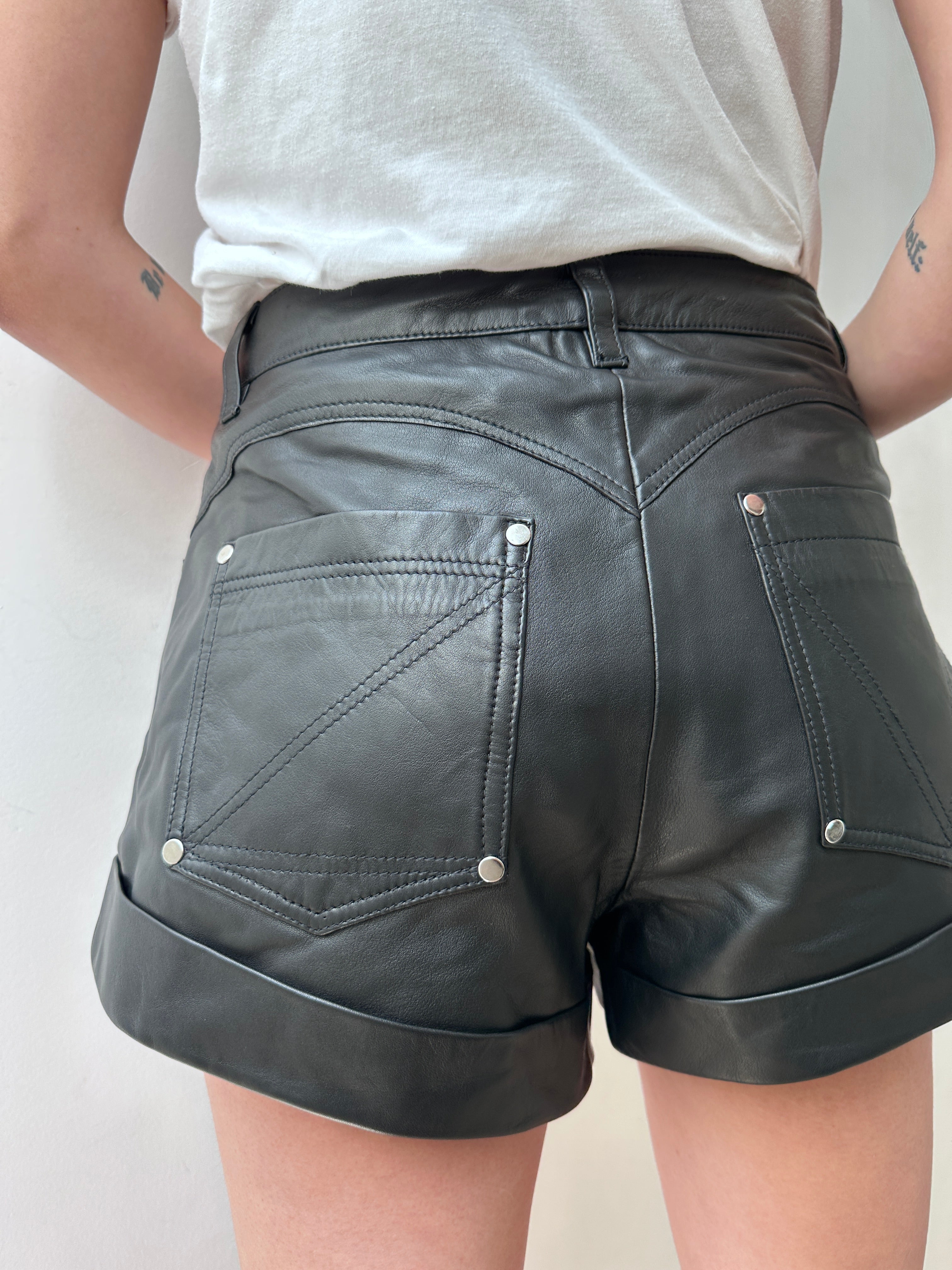 Zadig + Voltaire Shorts Zadig & Voltaire Leather Shorts Black